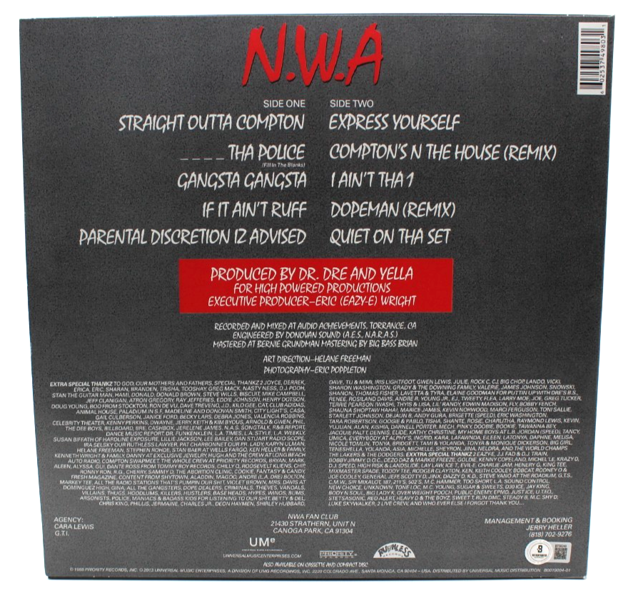 Ice Cube Signed NWA Straight Outta Compton Vinyl Record Album W/Beckett BT56249