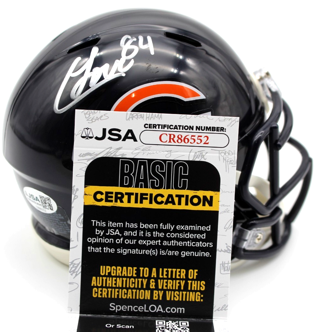 Colston Loveland Chicago Bears Signed Mini Football Helmet w/JSA COA CR86552
