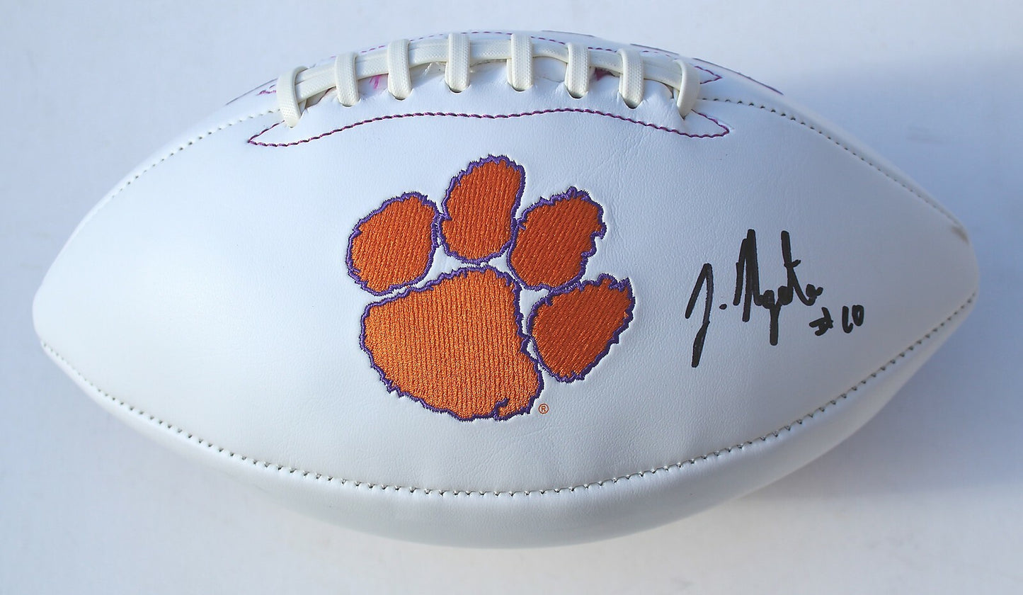 Joe Ngata Clemson Tigers Signed Full Size Logo Football W/COA C