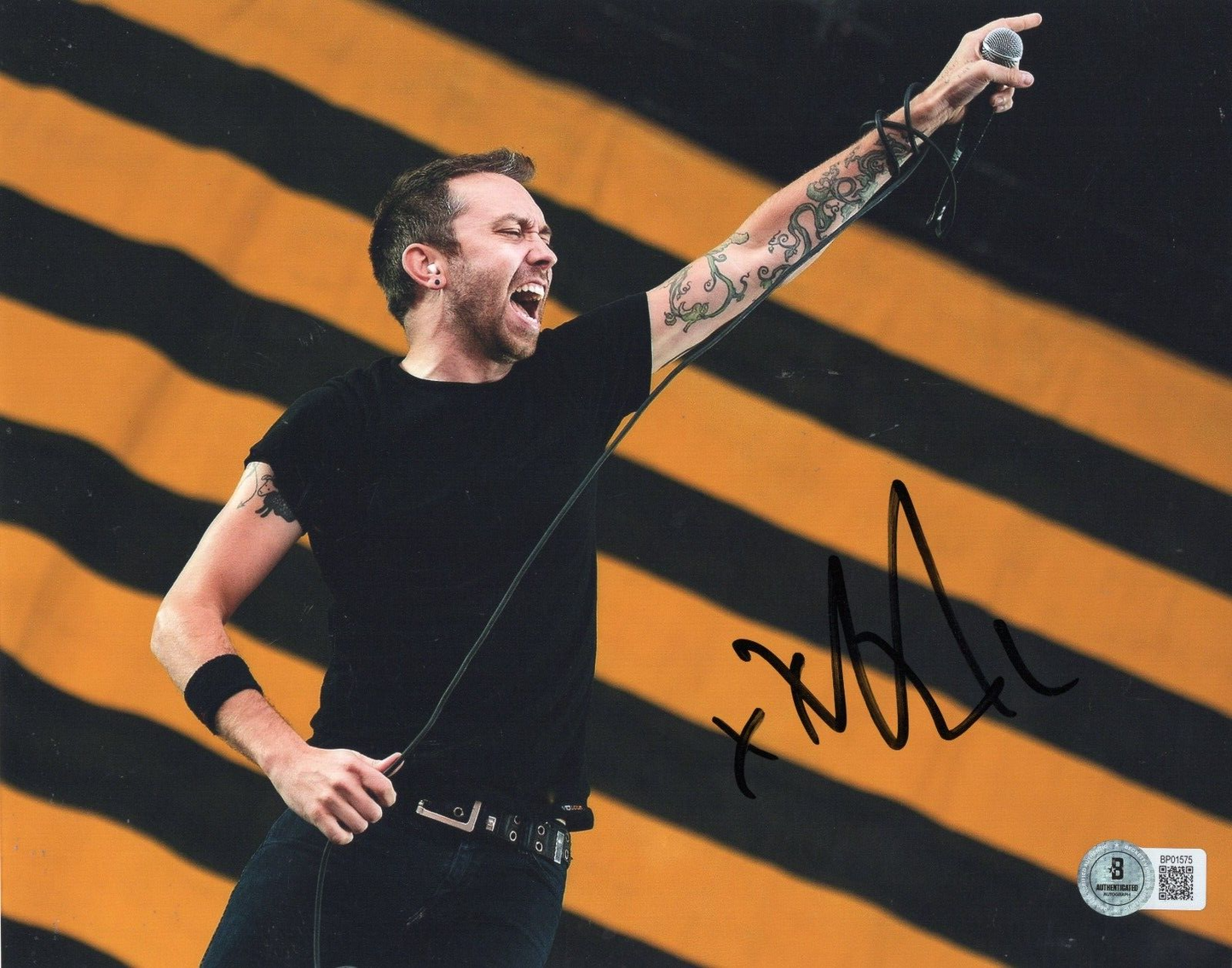Tim Mcilrath Rise Against Signed 8x10 Photo w/Beckett COA BP01575