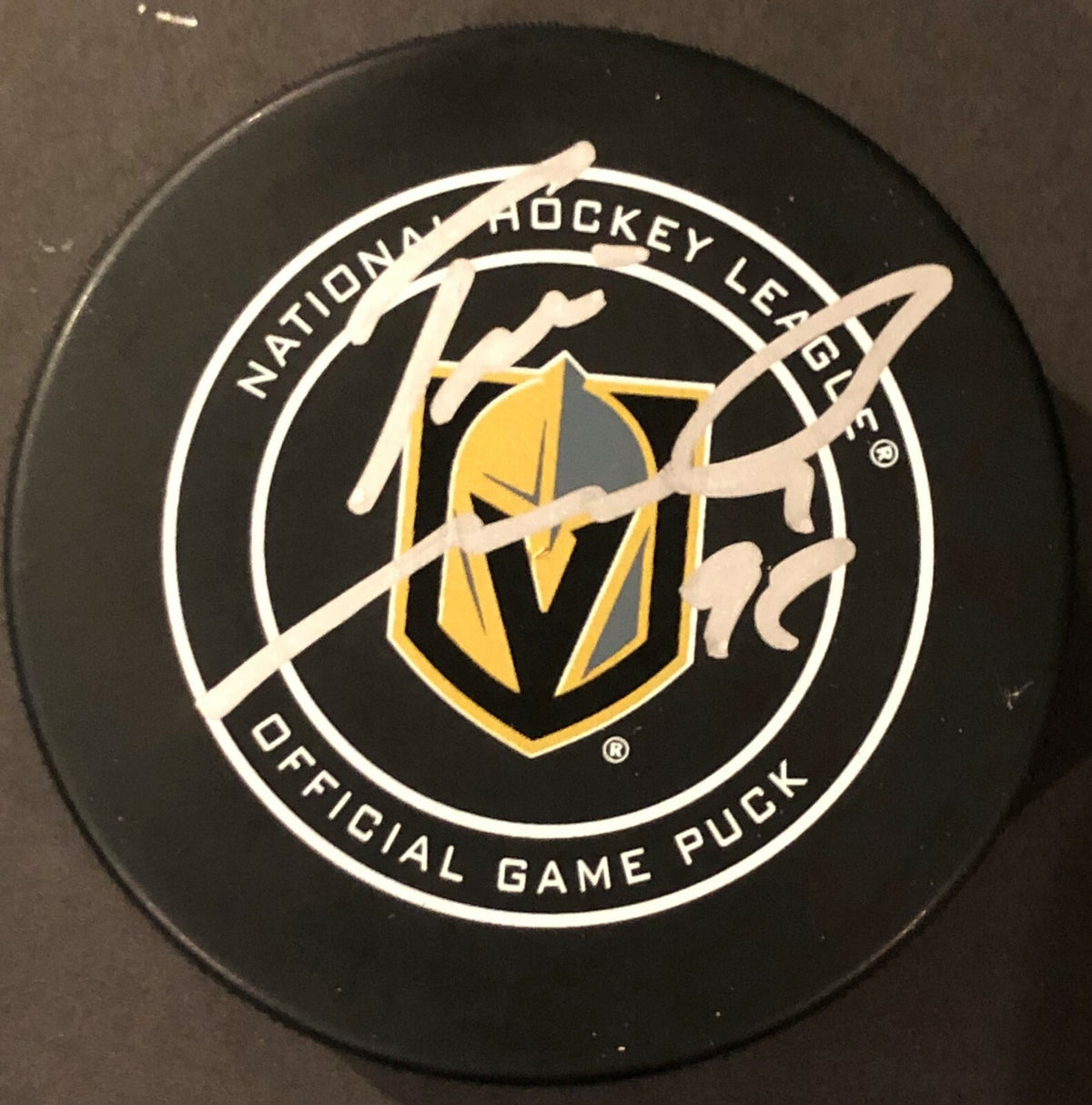 Tomas Nosek Signed 2019 Vegas Golden Knights Autograph Game Puck w/COA