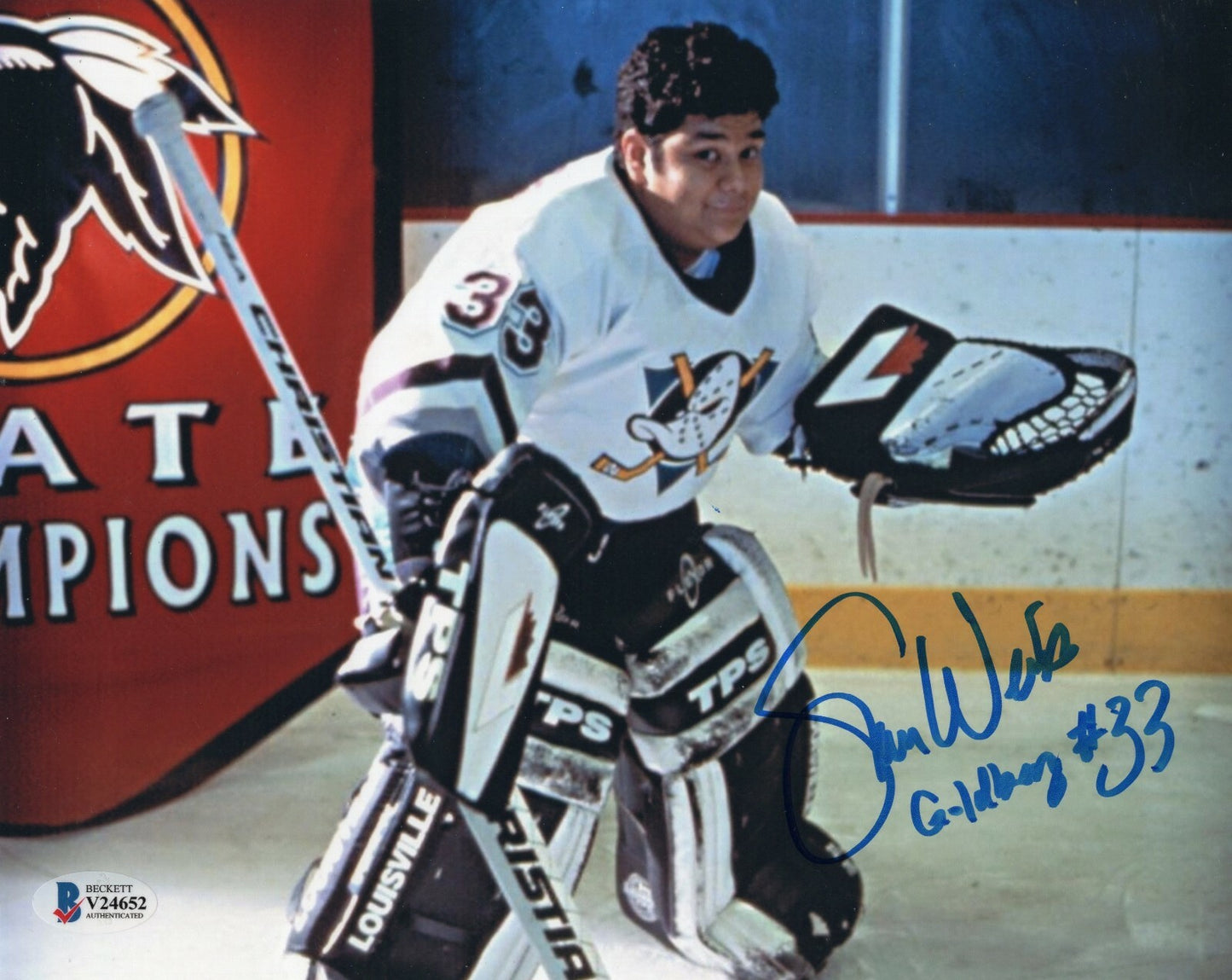 Shaun Weiss Signed Mighty Ducks Goldberg 8x10 Photo w/Beckett COA V24652