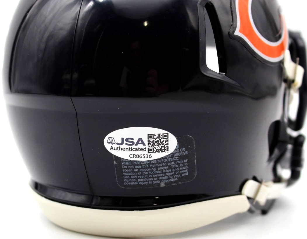 Devin Bush Chicago Bears Signed Mini Football Helmet w/JSA COA CR86536