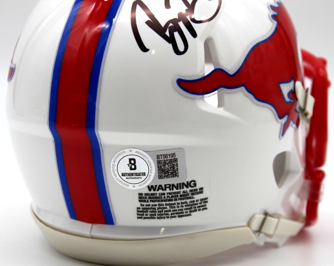 Bryson DeChambeau Signed SMU Mustangs Mini Football Helmet w/Beckett BAS BT56195