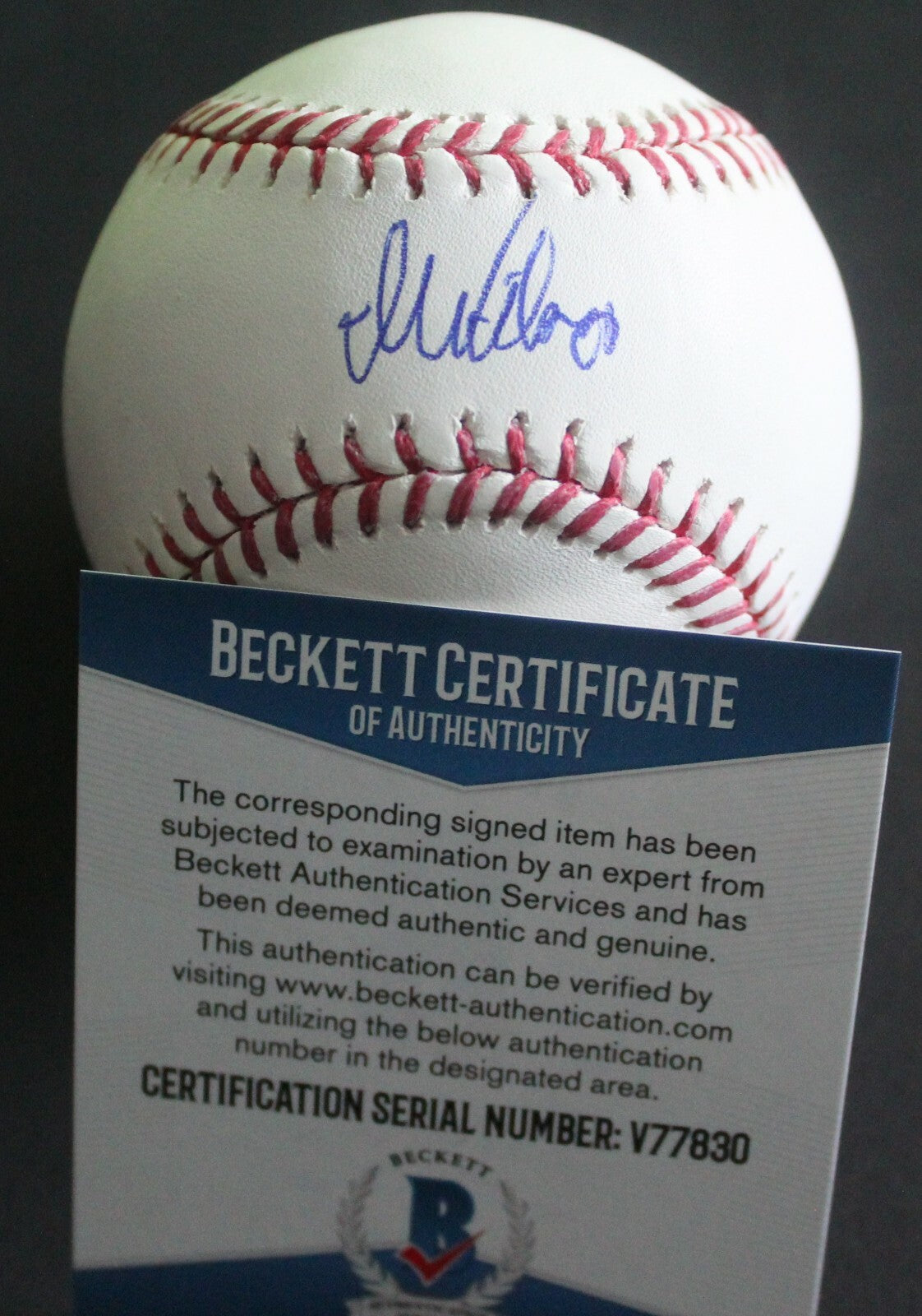 Izzy Wilson Signed Official Major League Baseball Braves W/Beckett COA V77830