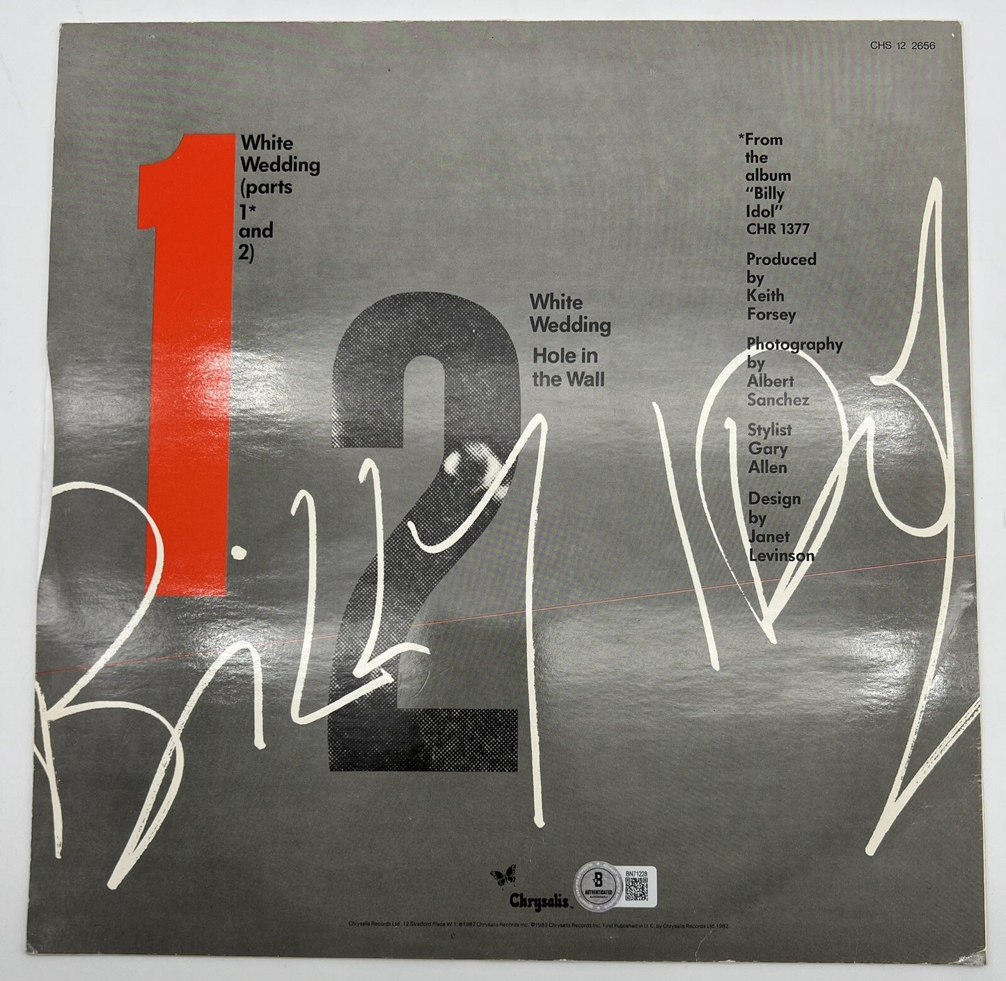 Billy Idol Signed White Wedding Vinyl Record Album LP BECKETT COA BAS BN71228