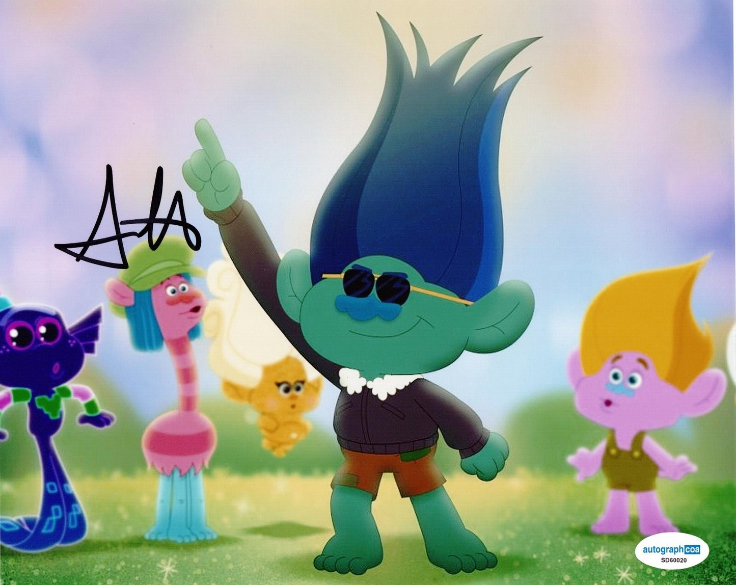 Skylar Astin Trollstopia TV Show Branch Trolls Signed 8x10 Photo w/ACOA SD60020