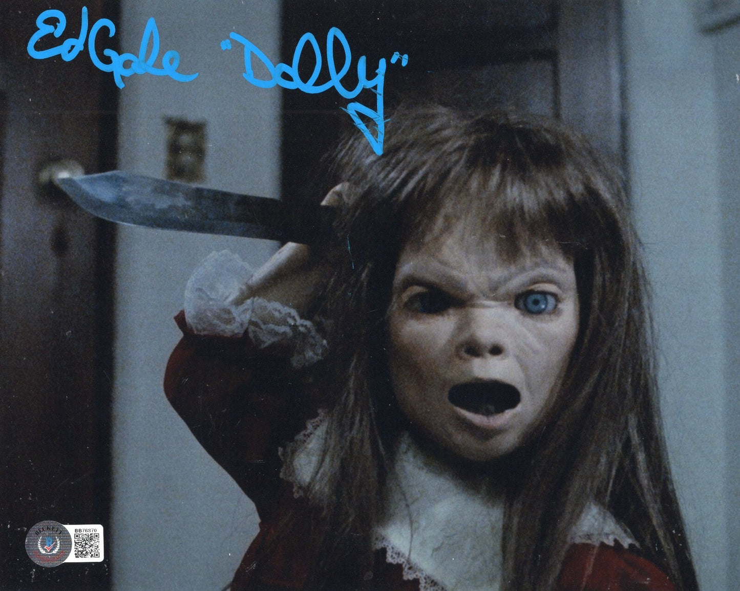 Ed Gale Signed Dolly Dearest Horror Movie 8x10 Photo w/Beckett COA BB76870