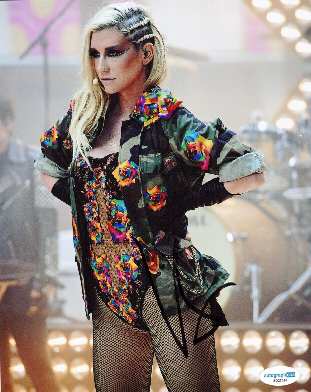 Kesha Signed 8x10 Photo Animal Rainbow Rock N Roll w/ACOA SD27028