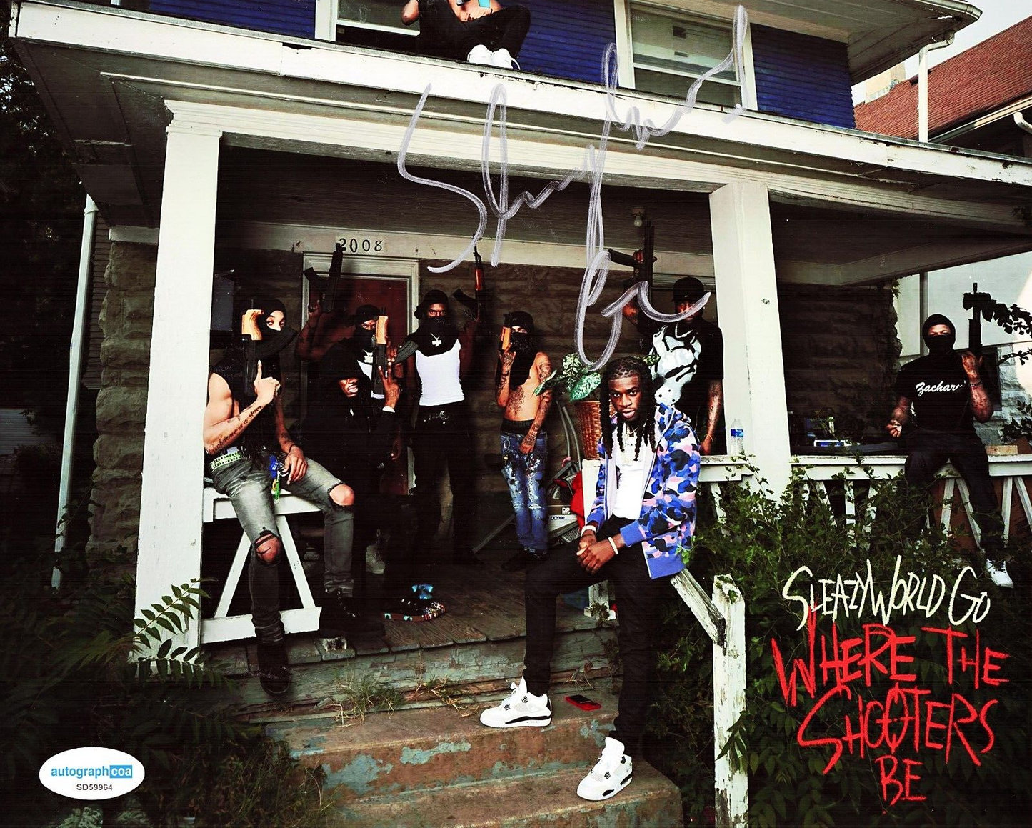 SleazyWorld Go Rap Hip Hop Signed 8x10 Photo w/ACOA SD59964