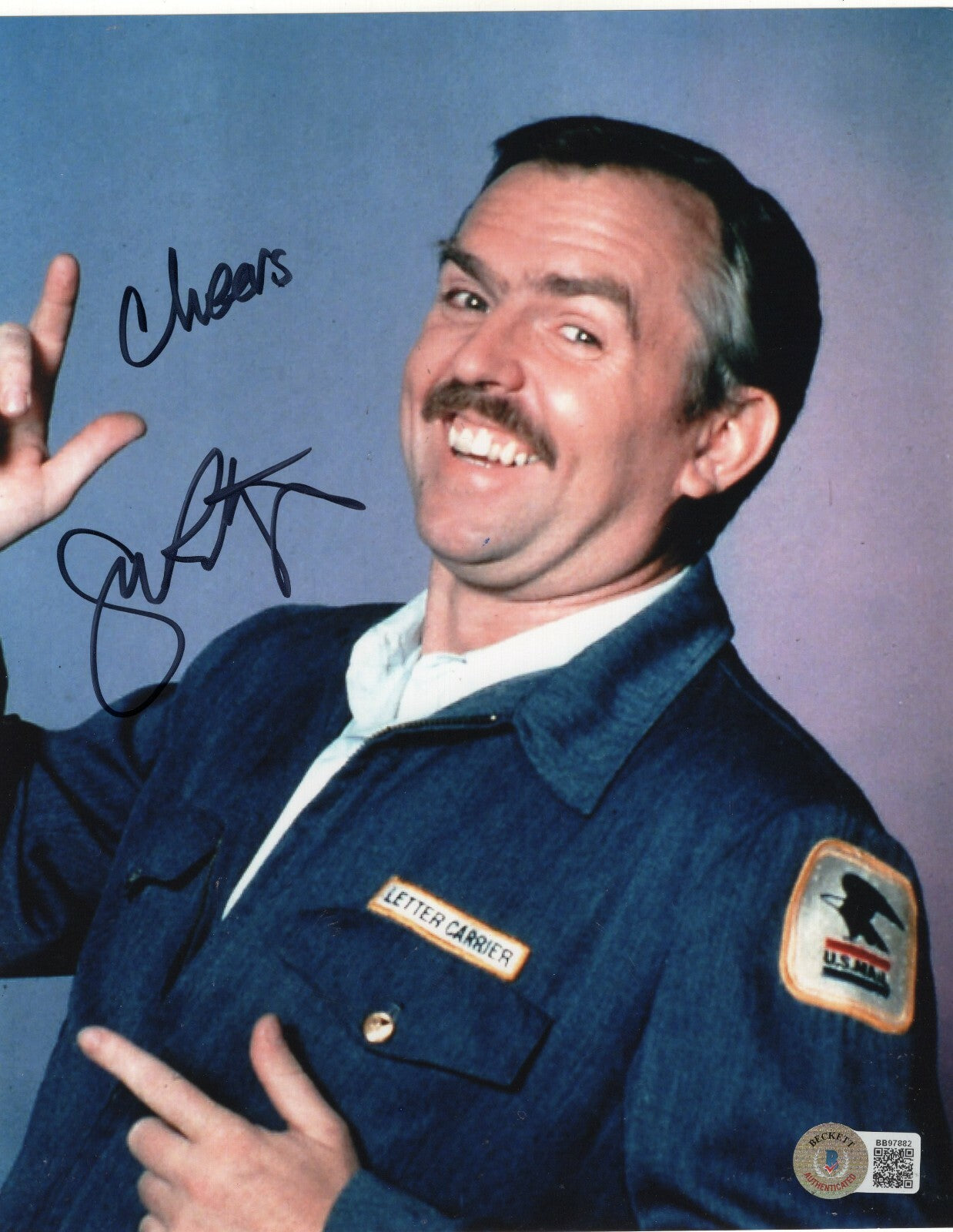 John Ratzenberg Signed Cheers TV Show 8x10 Photo w/Beckett COA BB97882