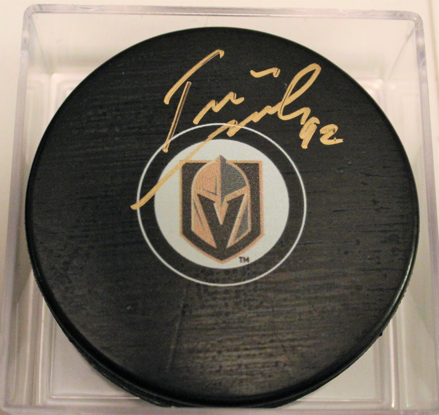 Tomas Nosek Signed 2017-18 Vegas Golden Knights Autograph Puck w/COA #1