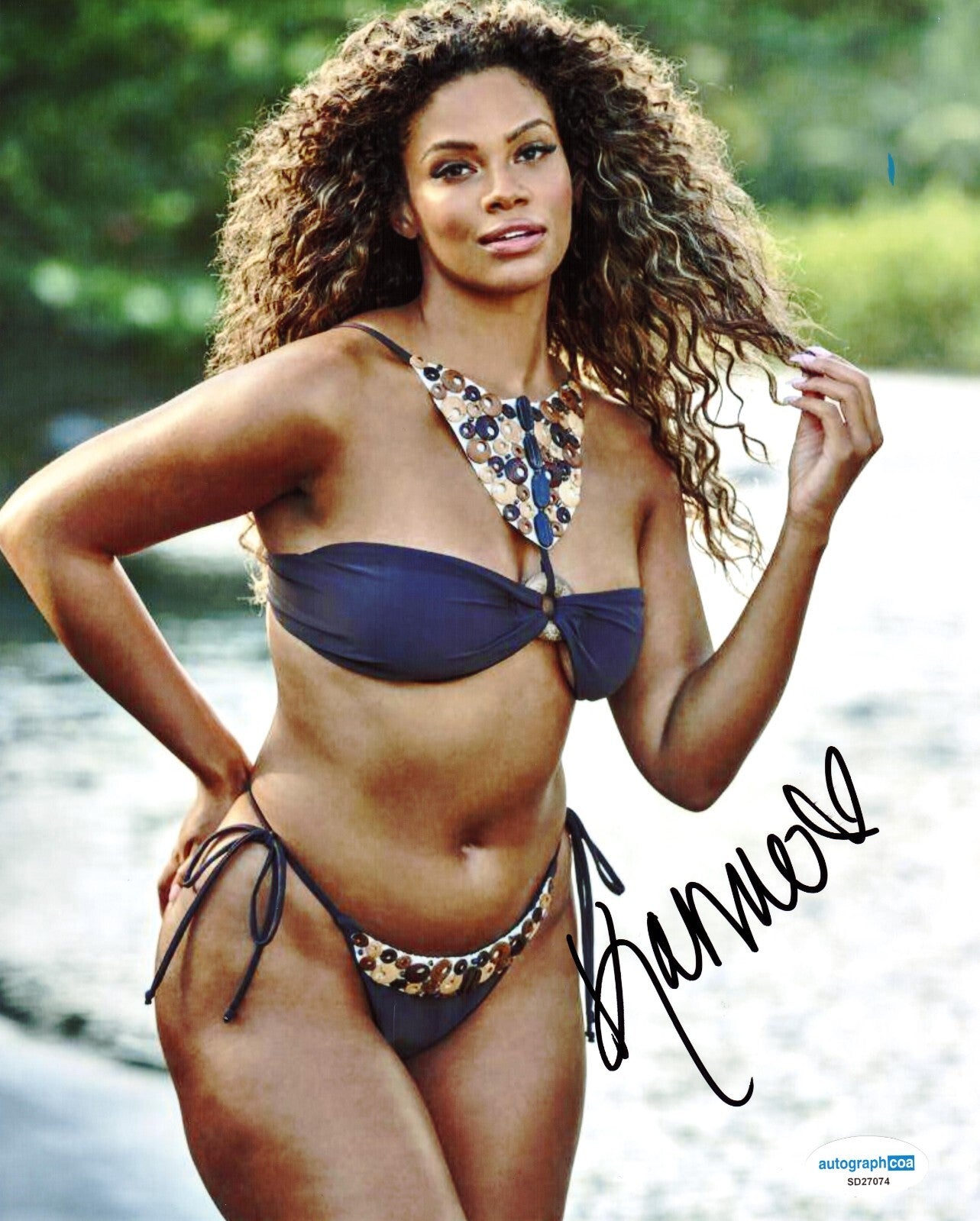 Kamie Crawford Signed 8x10 Photo Sports Illustrated Model w/ACOA SD27074