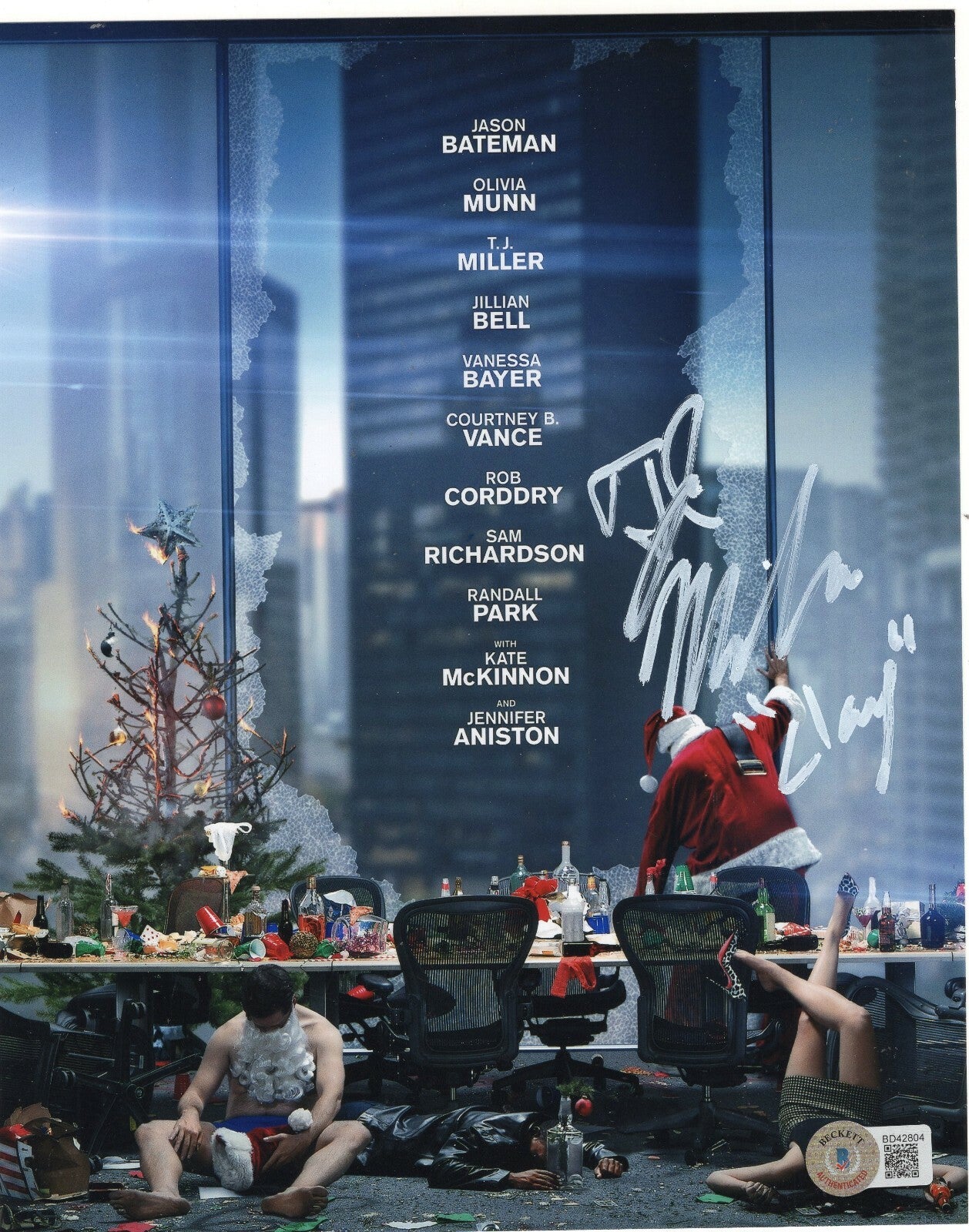 TJ Miller Signed Office Christmas Party 8x10 Photo w/Beckett BAS COA BD42804