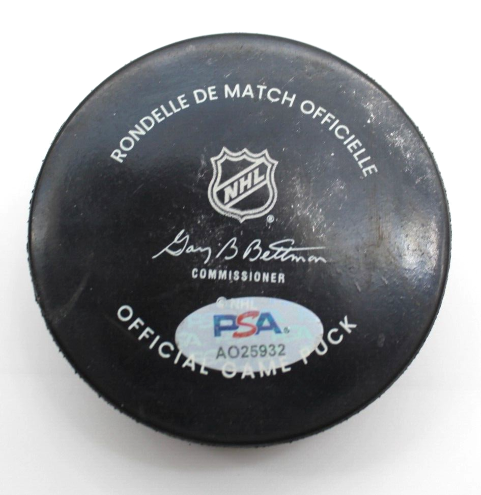 Artyom Levshunov Signed Chicago Blackhawks Game Hockey Puck w/PSA DNA AO25932