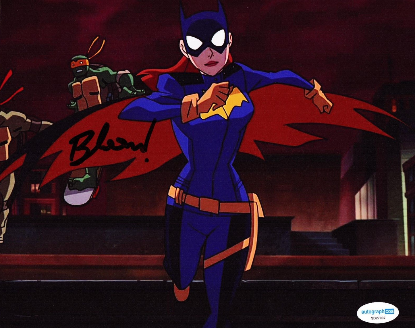 Rachel Bloom Signed 8x10 Photo Batgirl Batman vs Ninja Turtles w/ACOA SD27097