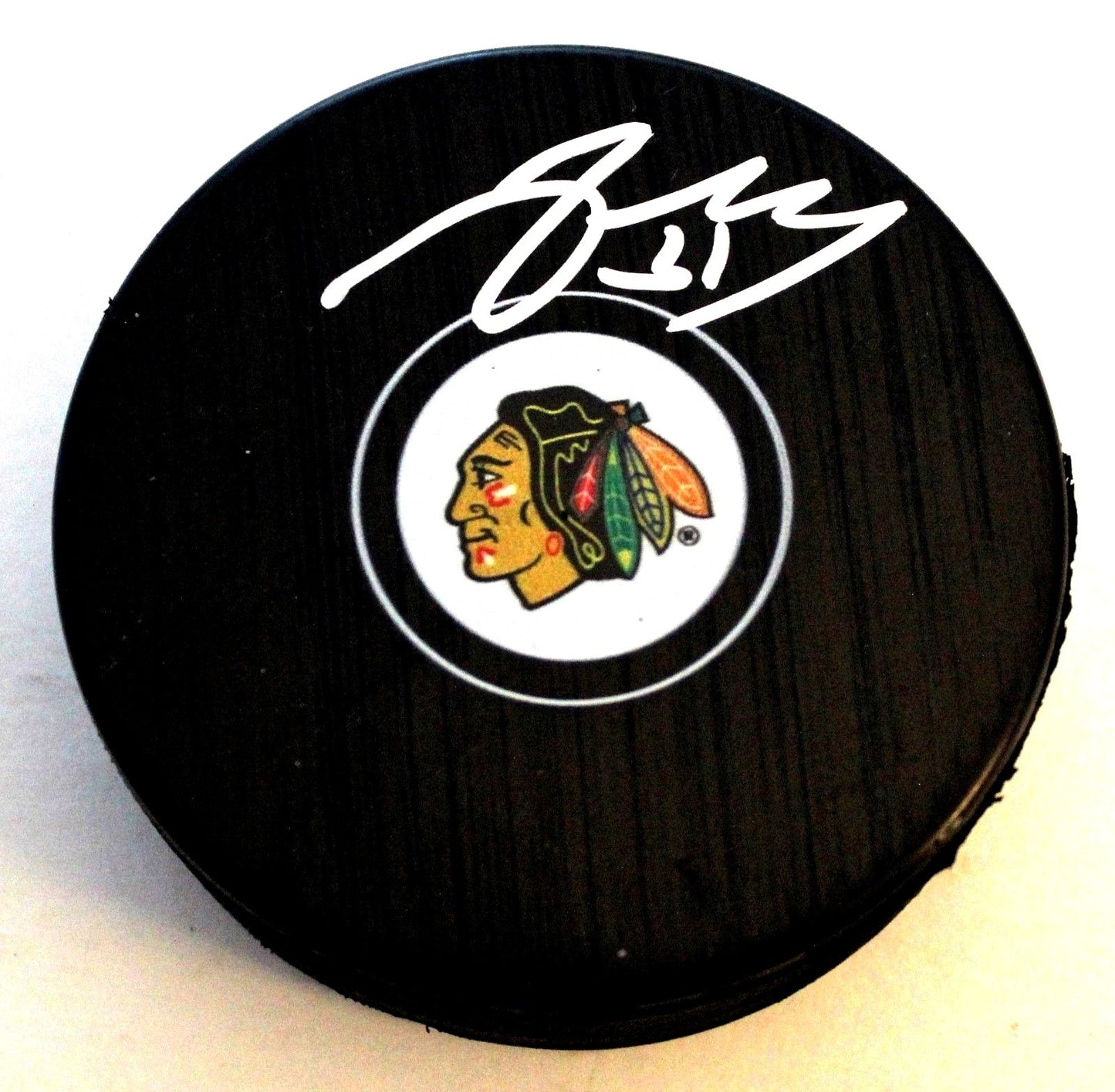 Anton Forsberg Signed 2018-19 Chicago Blackhawks Logo Puck w/COA 2018