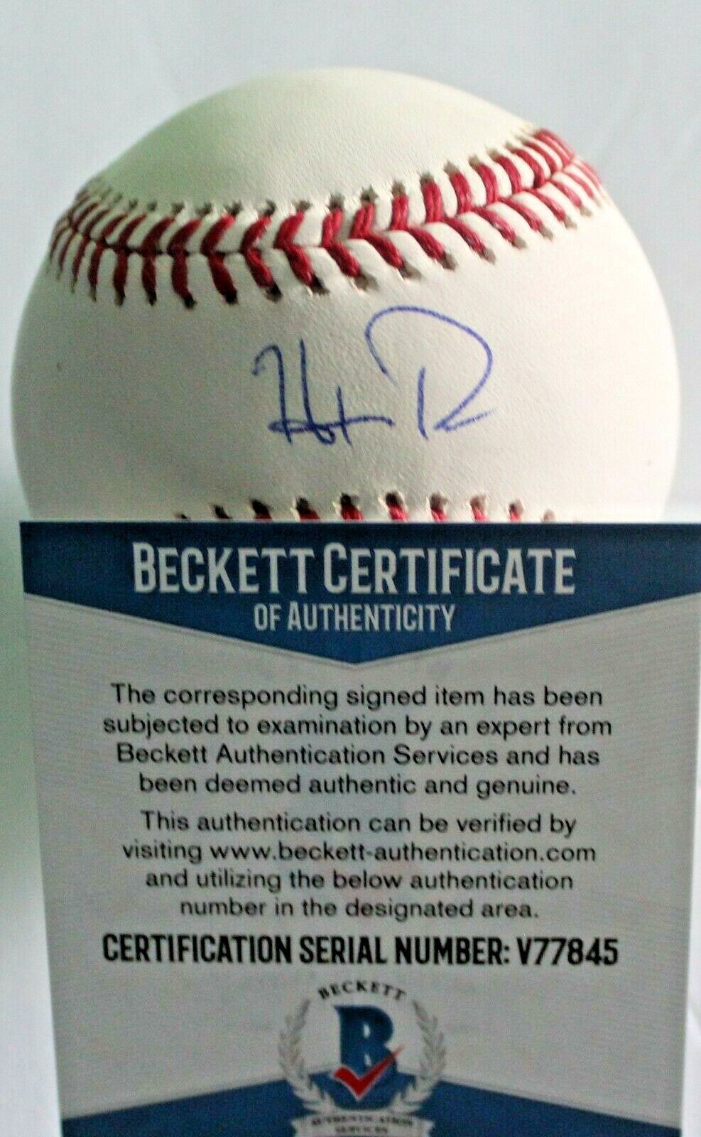 Hudson Potts Signed Official Major League Baseball Padres W/Beckett COA V77845