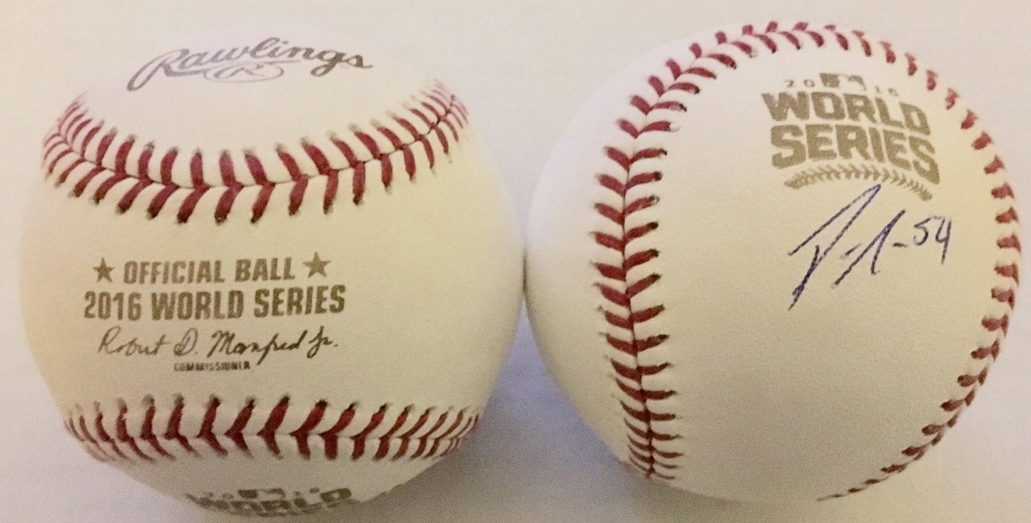 Ryan Merritt Signed 2016 World Series Baseball w/COA Cleveland Indians