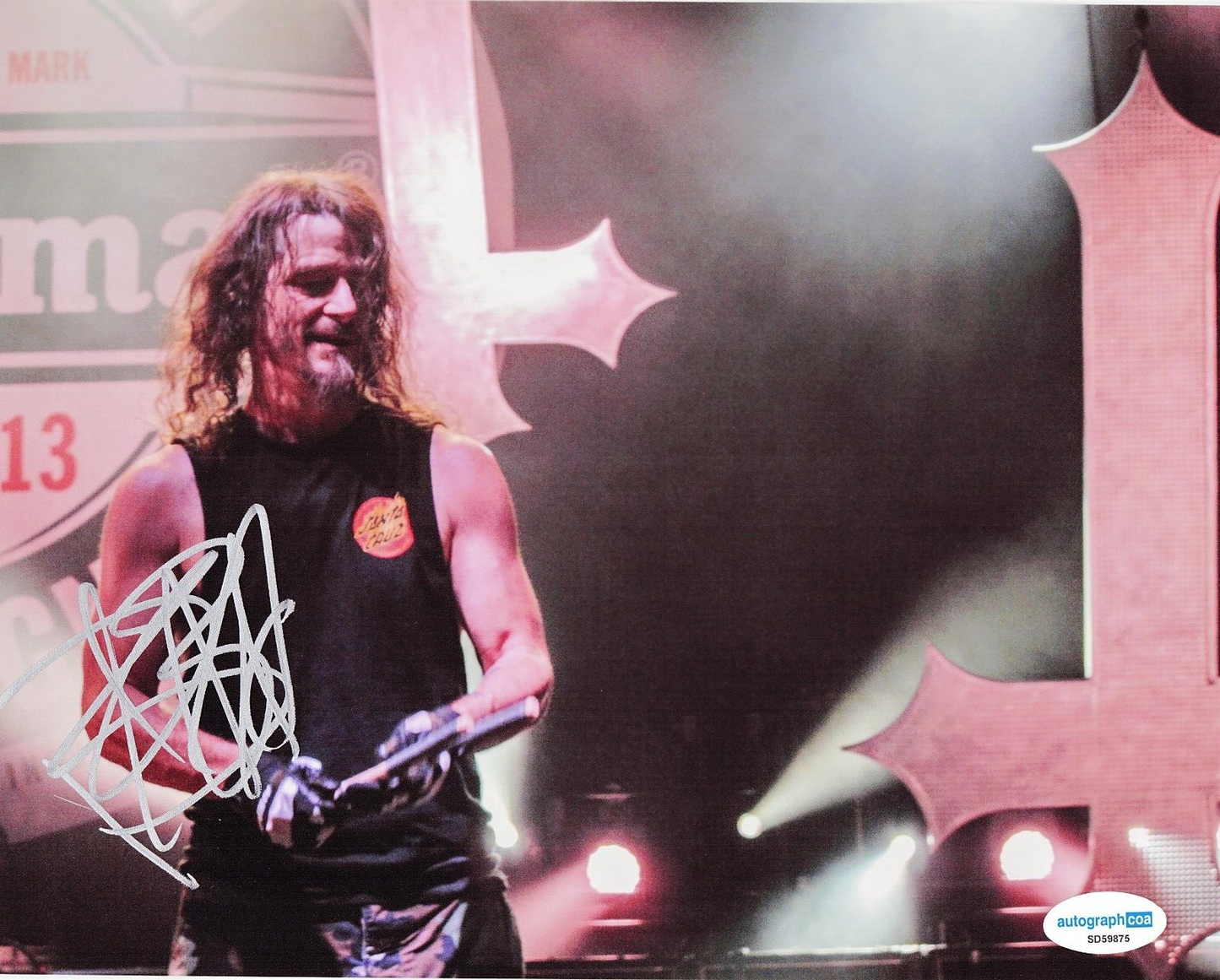 Paul Bostaph Signed Slayer Drummer Heavy Metal Signed 8x10 Photo w/ACOA SD59875
