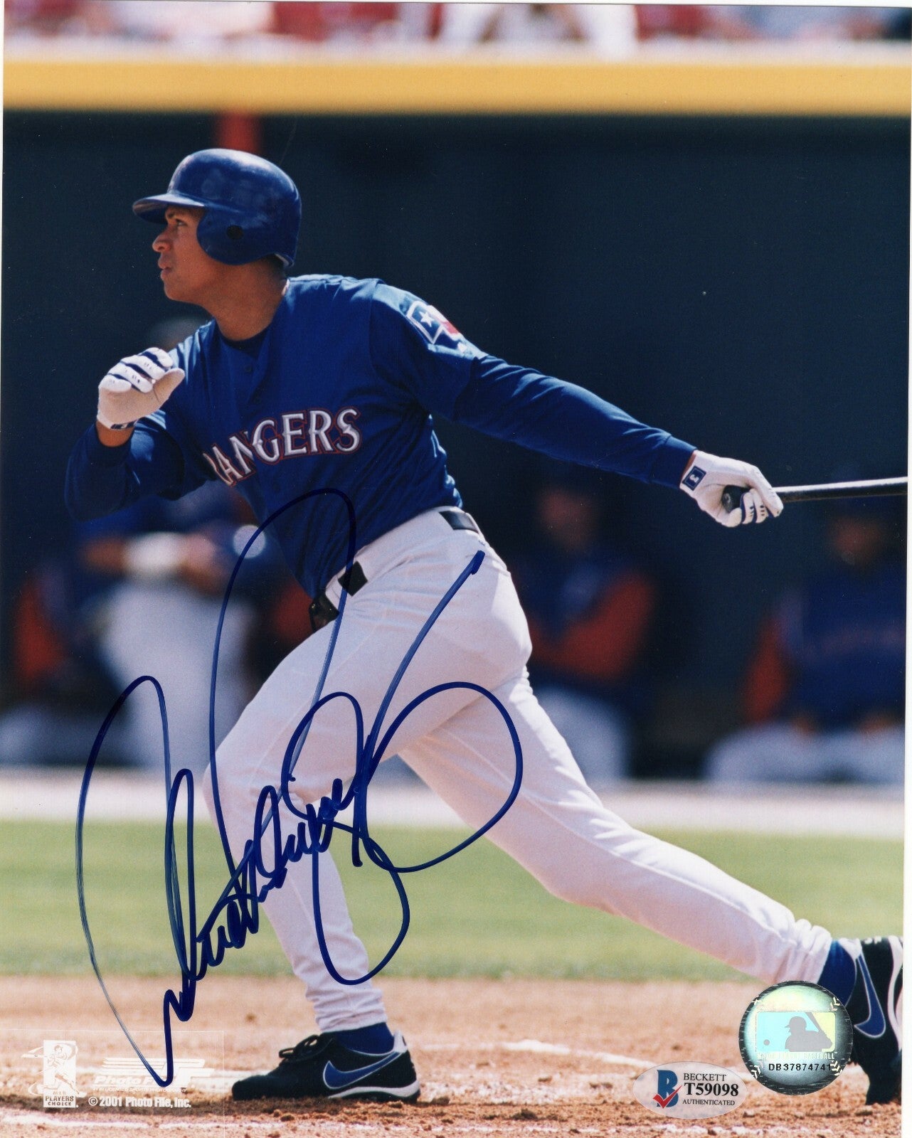 Alex Rodriguez Texas Rangers Yankees Signed 8x10 Photo w/Beckett COA T59098