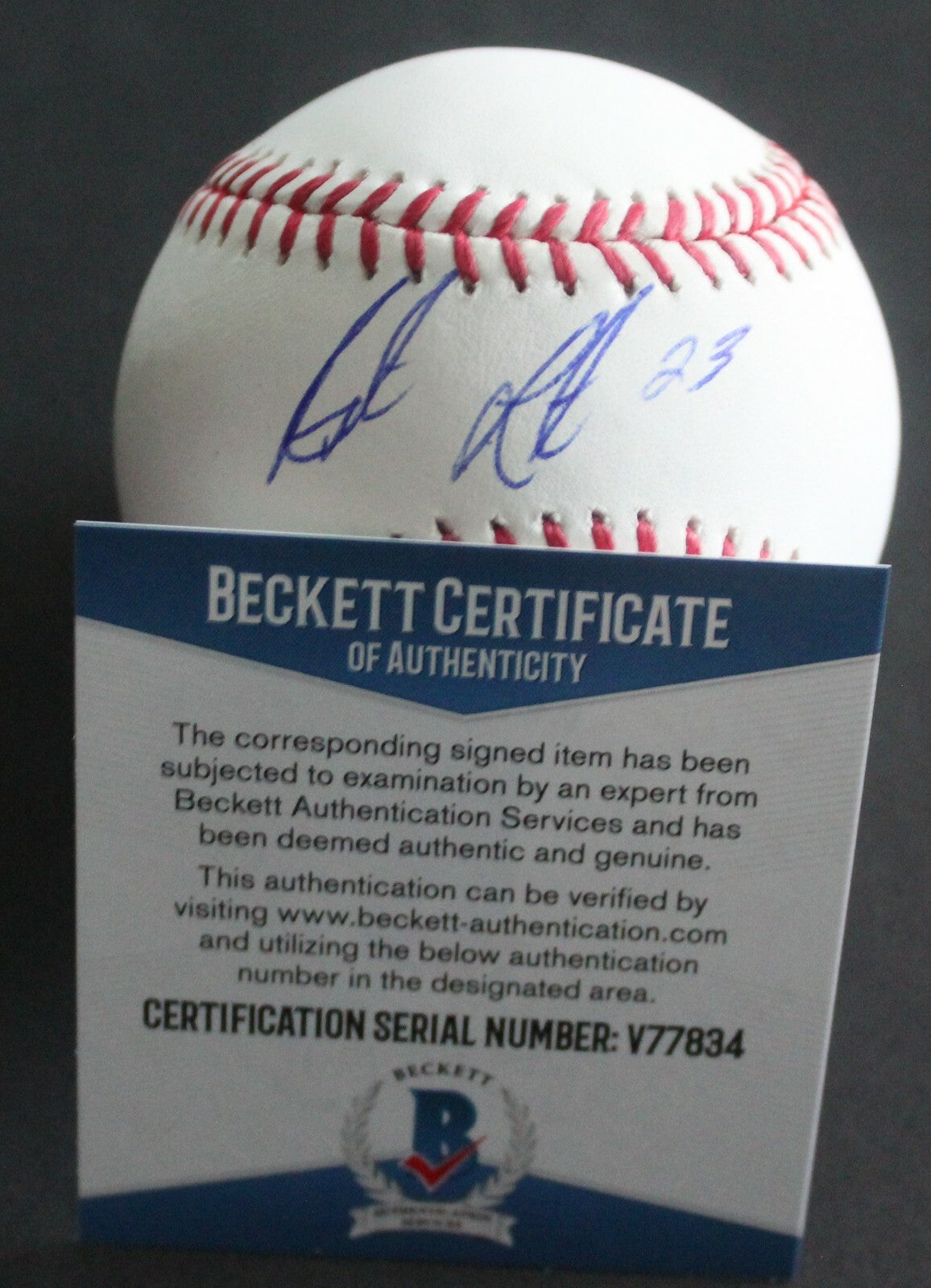 Austin Listi Phillies Signed Official Major League Baseball W/Beckett COA V77834