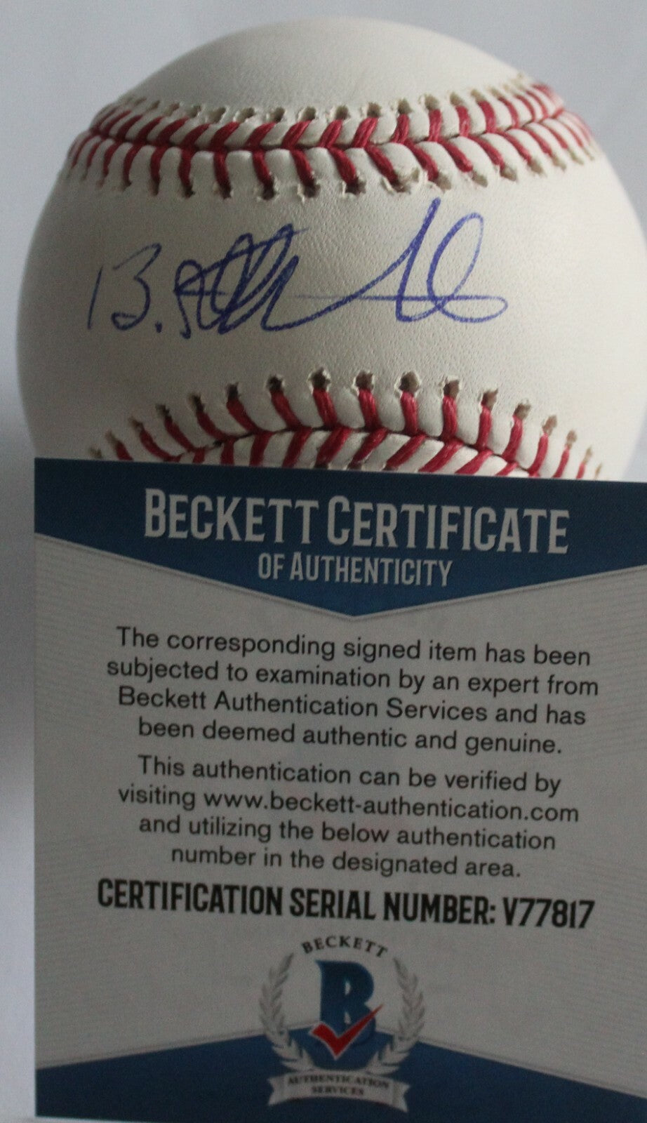 Blake Rutherford White Sox Signed Official Major Baseball W/Beckett COA V77817