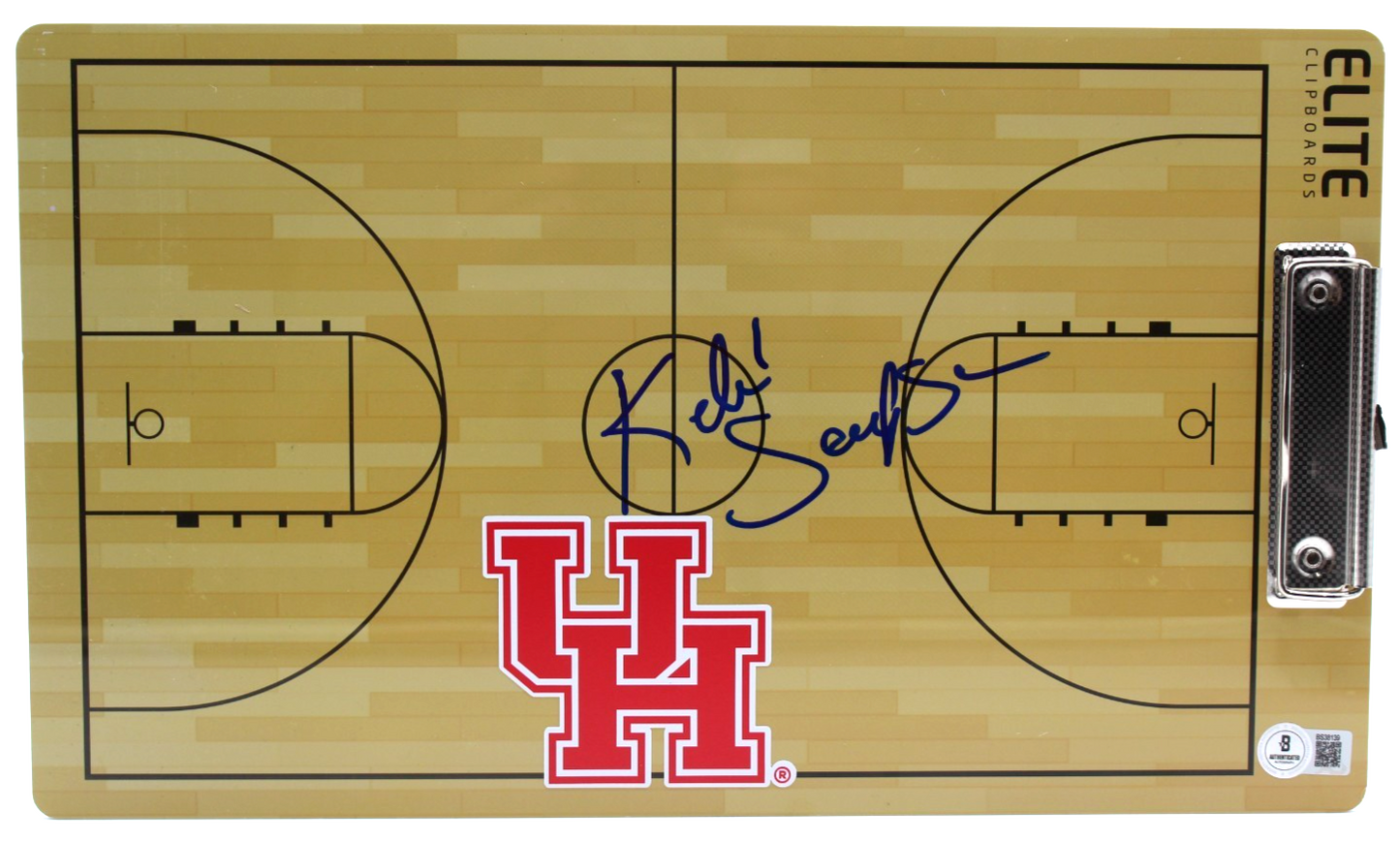 Kelvin Sampson Signed Houston Cougars Clipboard/Play w/Beckett COA BAS BS38139