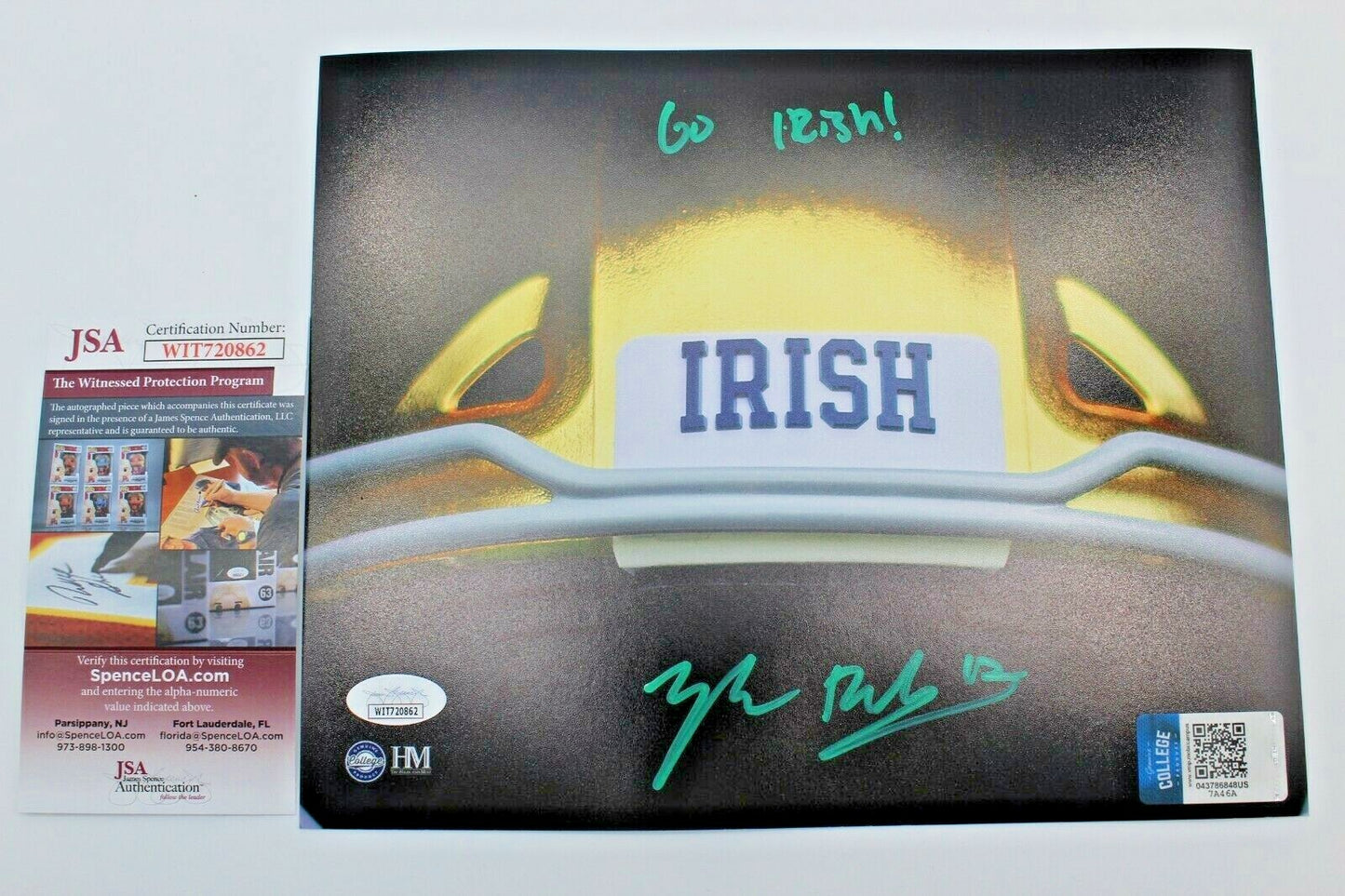 Tyler Buchner Signed Notre Dame Fighting Irish 8x10 Photo w/JSA COA Witness