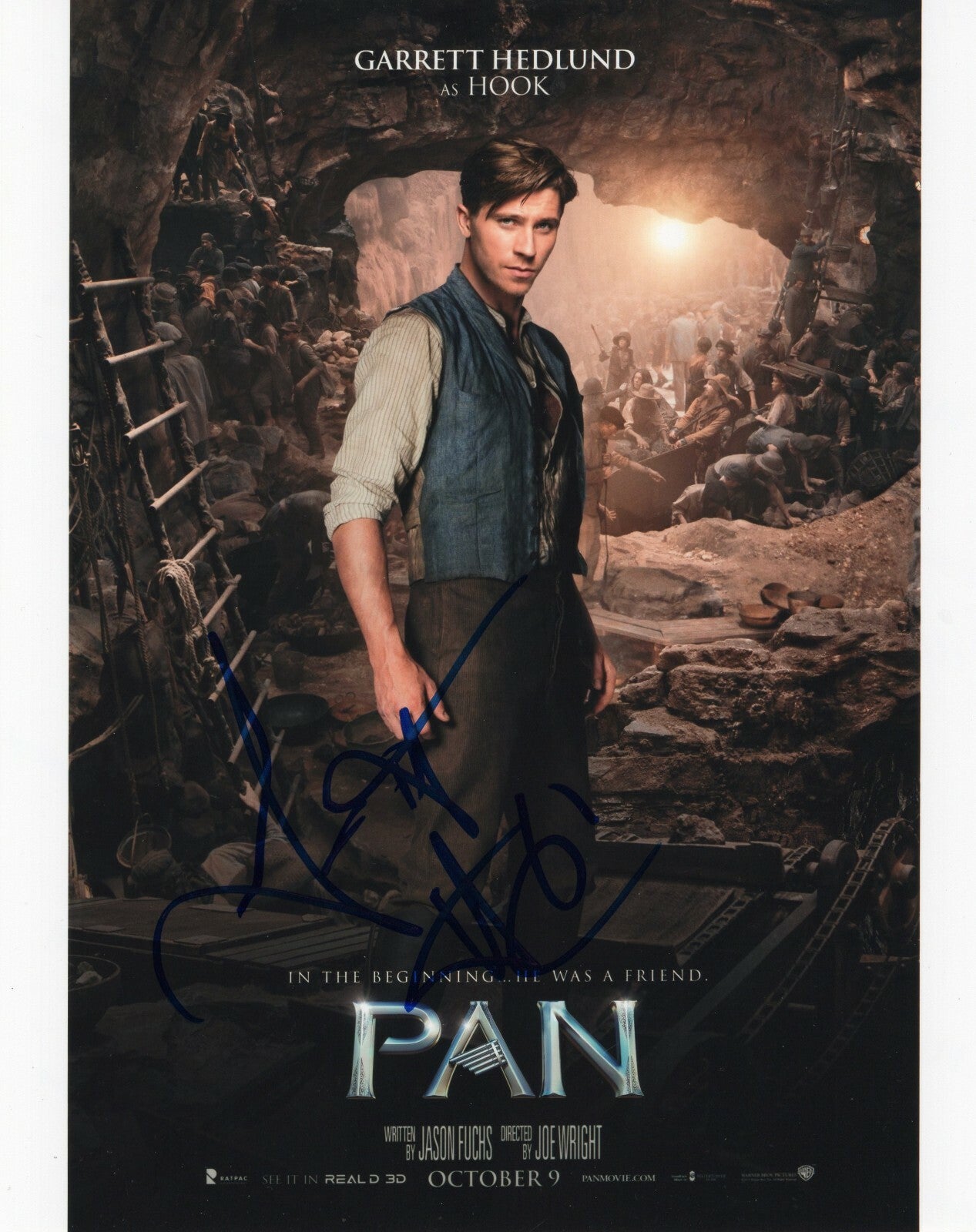 Garrett Hedlund Signed Peter Pan Movie Show 8x10 Photo w/COA Hook