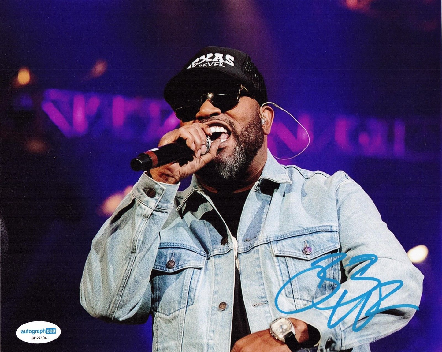 Bun B Signed 8x10 Photo Rapper Hip Hop UGK Trill OG w/ACOA SD27104