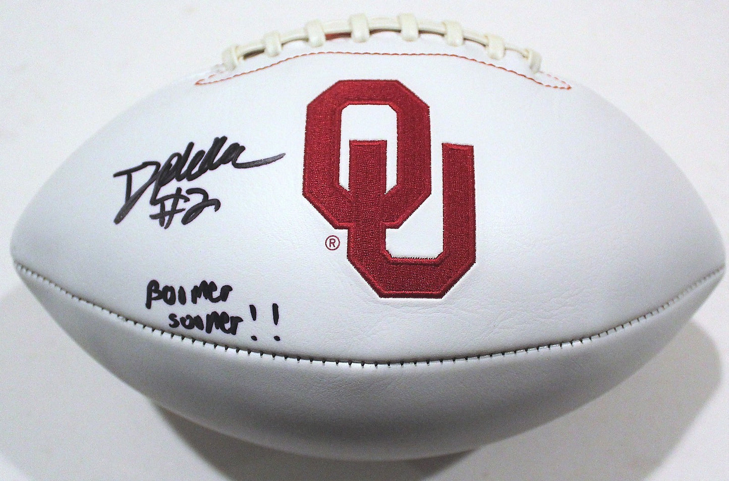 TJ Pledger T.J. Oklahoma Sooners Signed Logo Football W/COA