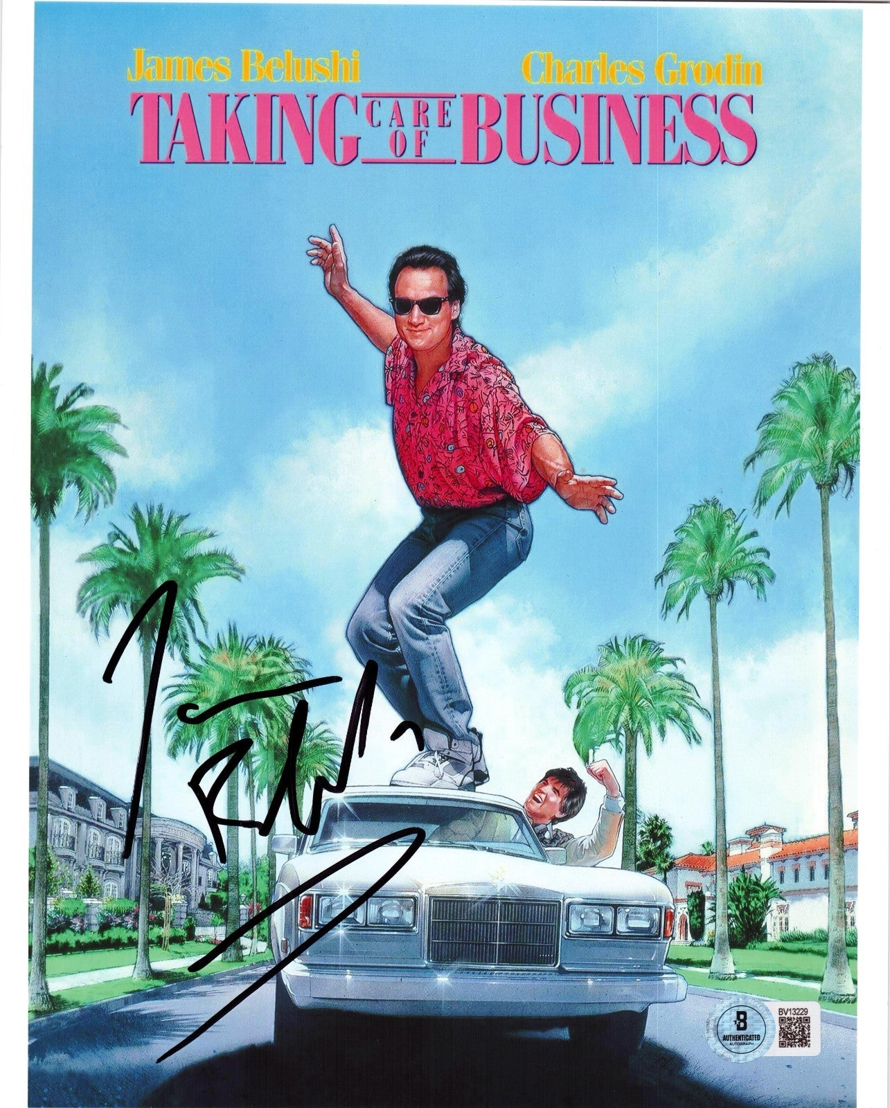 Jim Belushi Signed Taking Care of Business 8x10 Photo w/Beckett BAS COA BV13229