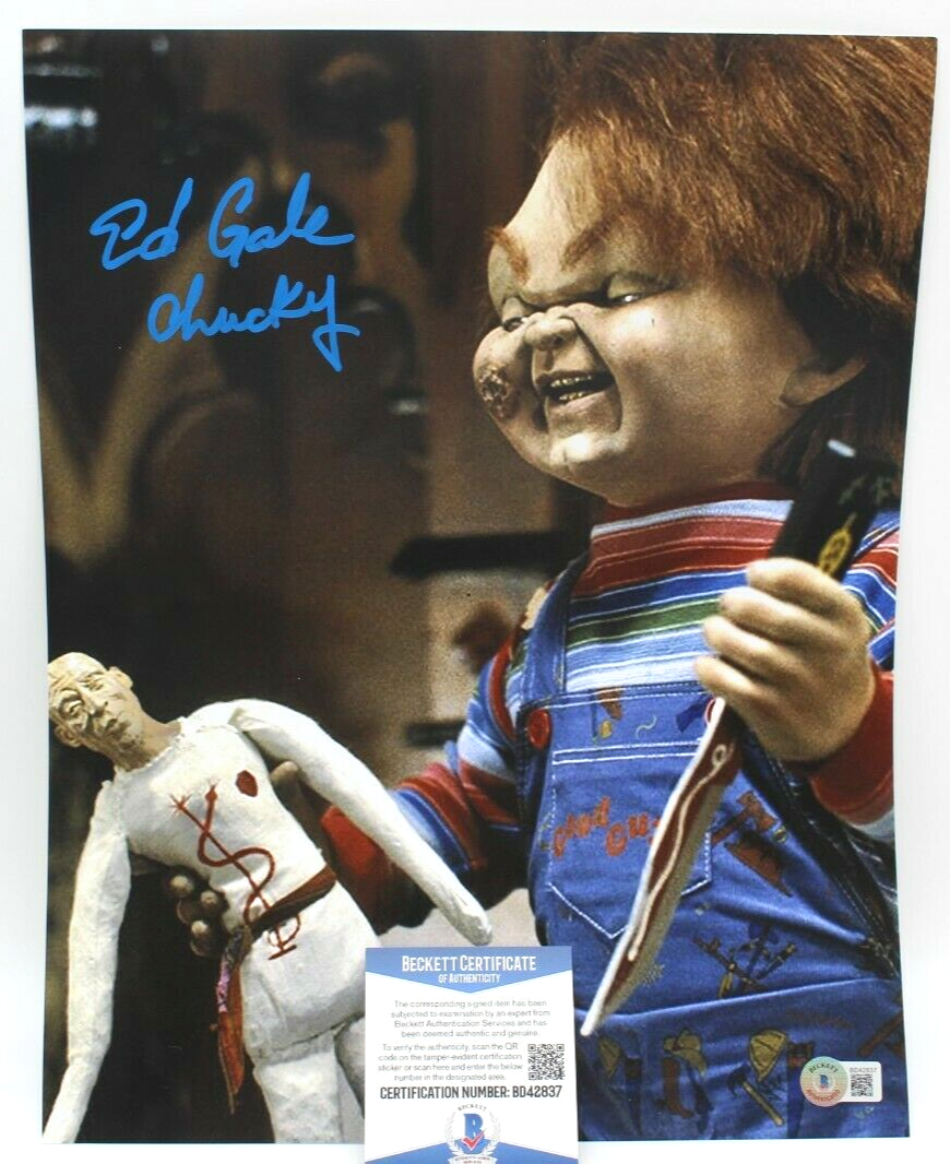 Ed Gale Signed Child's Play Movie Chucky 11x14 Photo w/Beckett COA BD42837