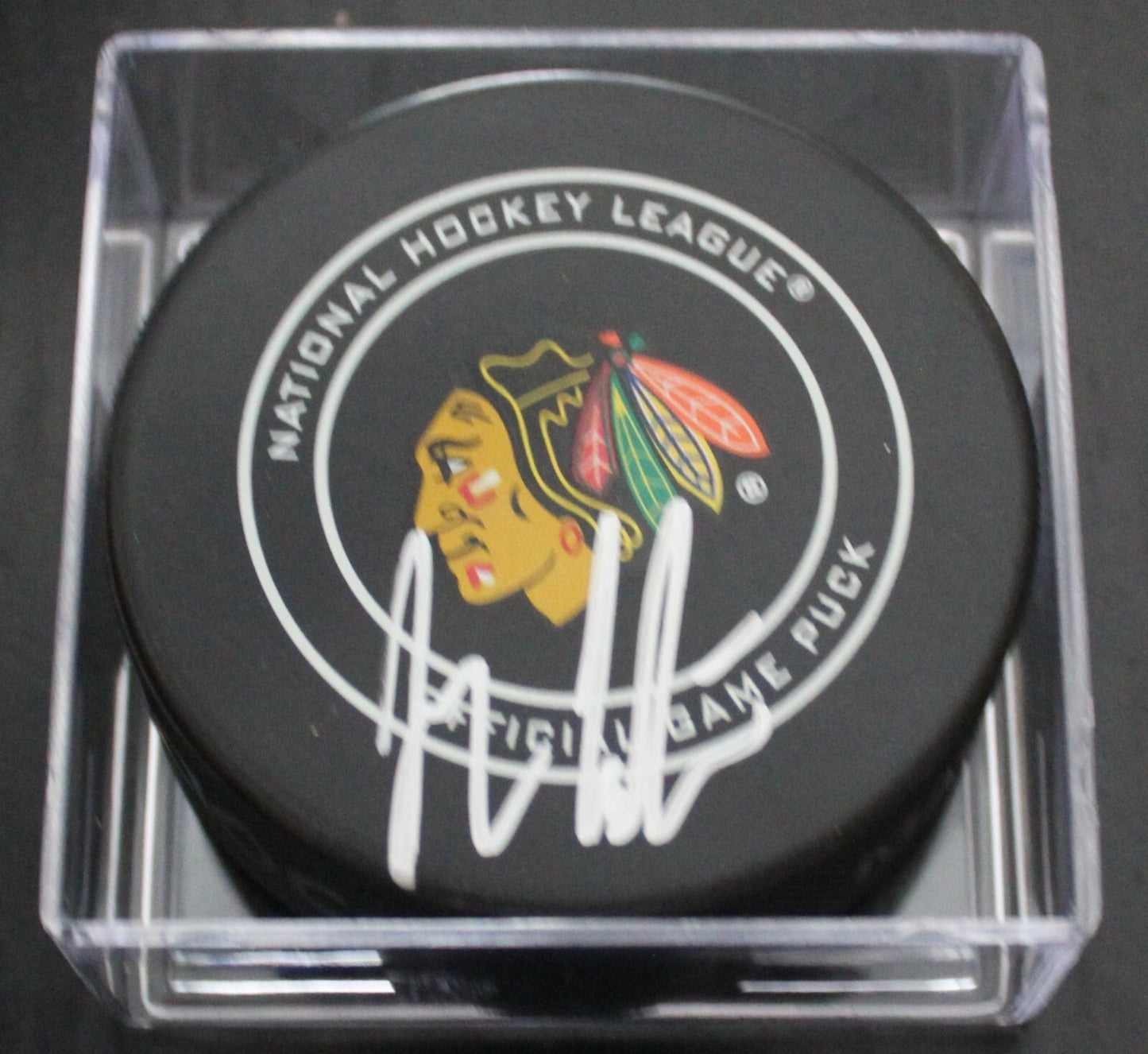 Jeremy Colliton Signed Chicago Blackhawks Official Game Puck w/COA 2020 #1