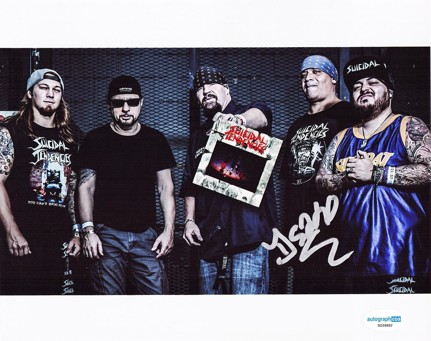 Dean Pleasants Suicidal Tendencies Signed 8x10 Photo w/ACOA SD59897