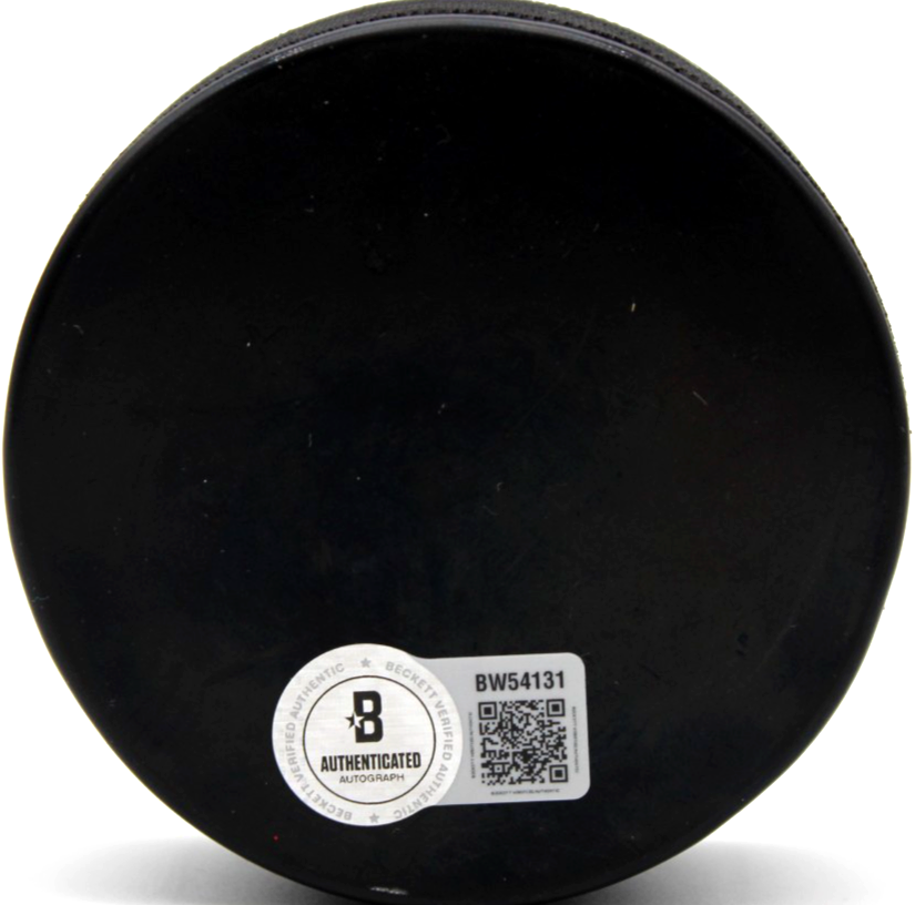 Brady Tkachuk Signed Ottawa Senators Hockey Logo Puck w/Beckett COA BW54131