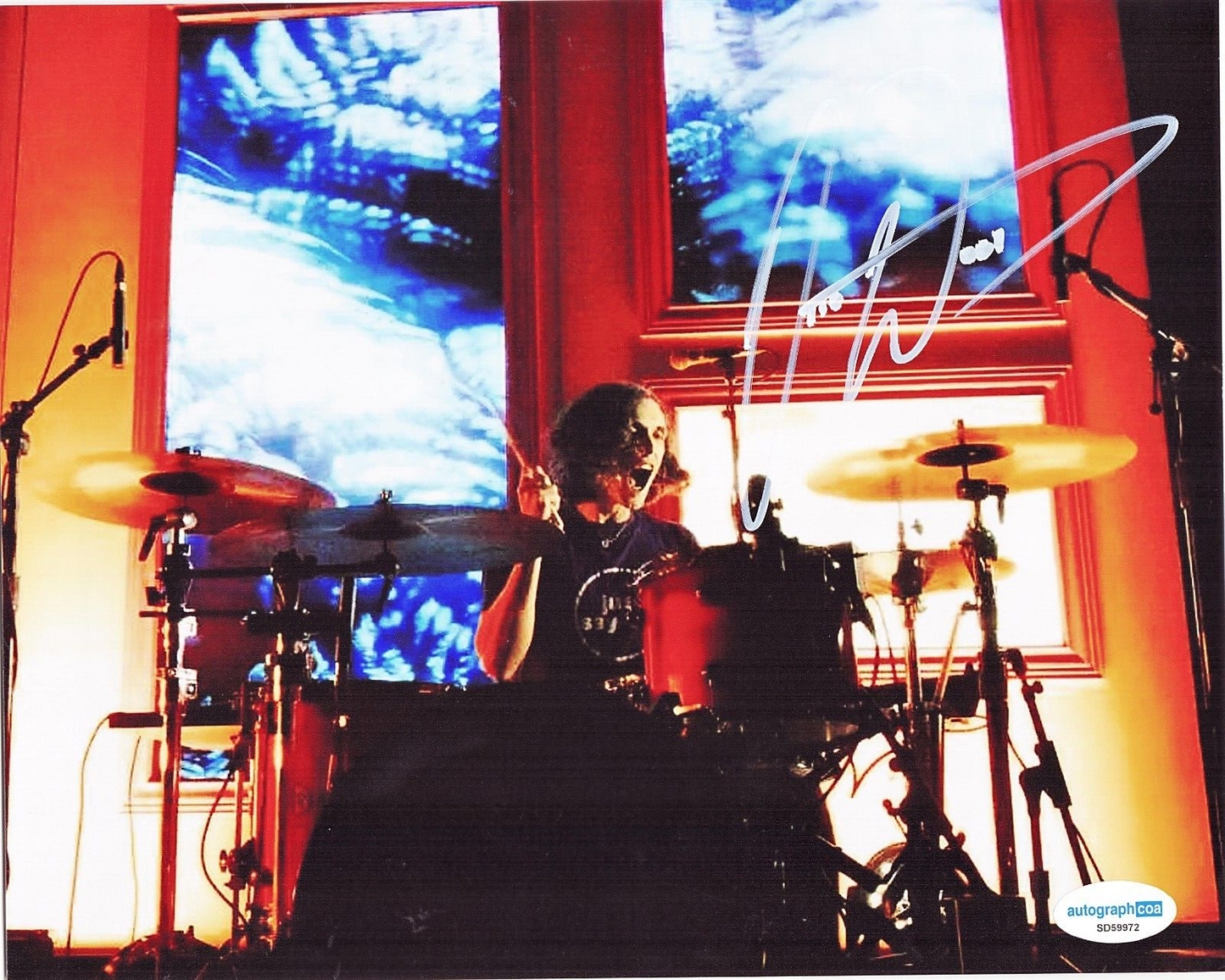 Otto Wood Waterparks Drummer Signed 8x10 Photo w/ACOA SD59972
