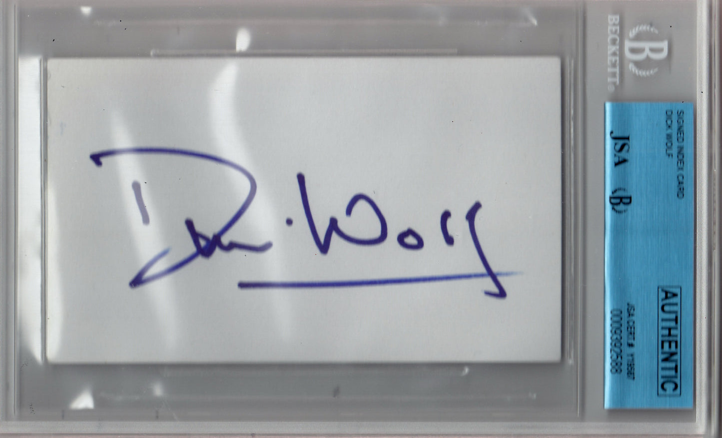 Dick Wolf Signed Index Card JSA Authentic Beckett Slabbed NBC Law And Order A