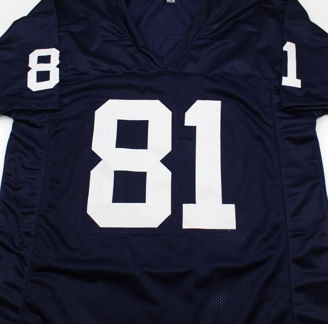 Ken MaCafee Signed Custom Blue Notre Dame Football Jersey w/JSA COA Witness