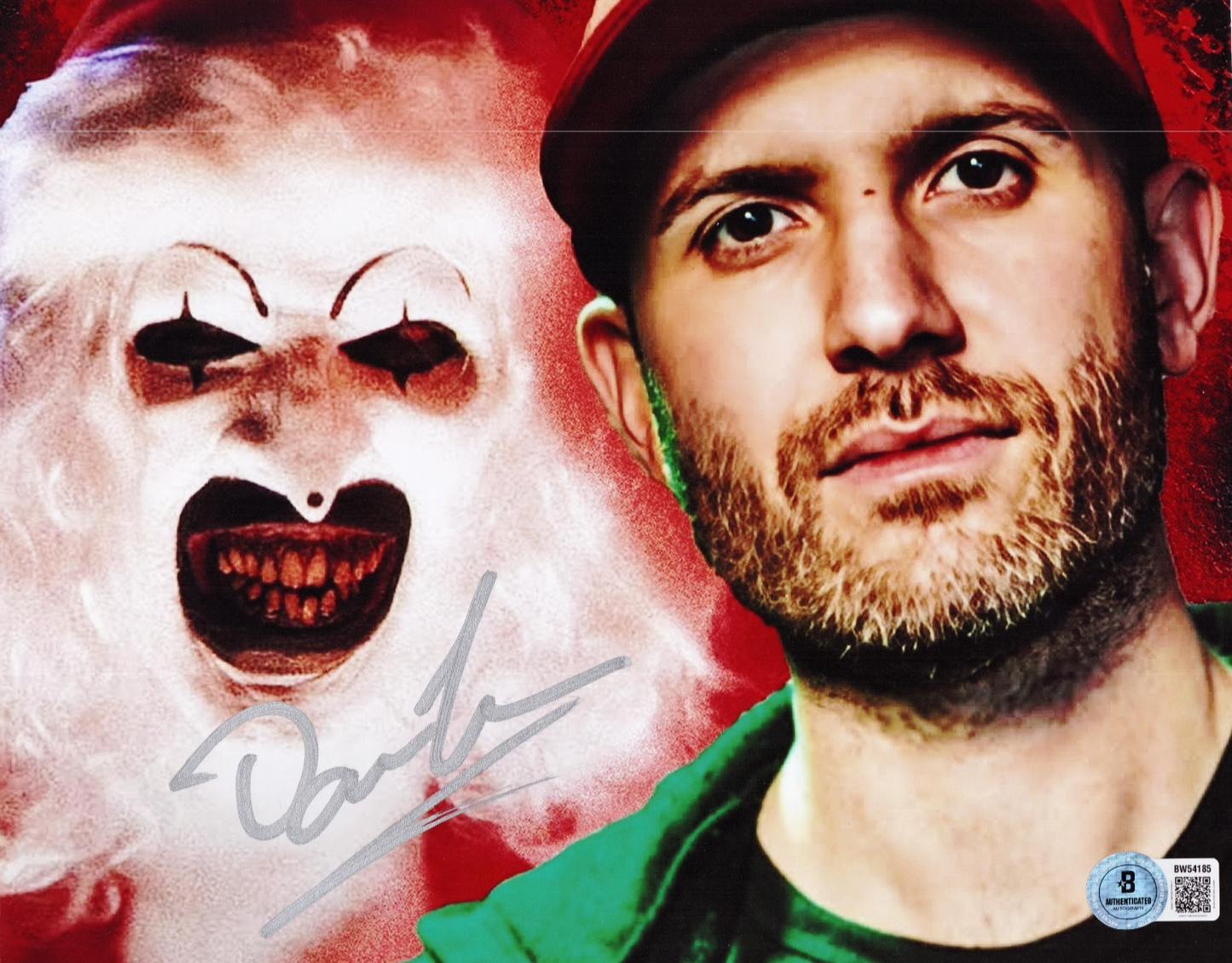 Damien Leone Signed Terrifier Art the Clown 8x10 Photo w/Beckett BAS BW54185