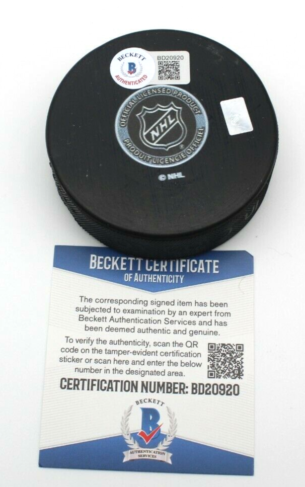 Dominik Kubalik Signed Chicago Blackhawks Hockey Puck w/Beckett COA BD20920