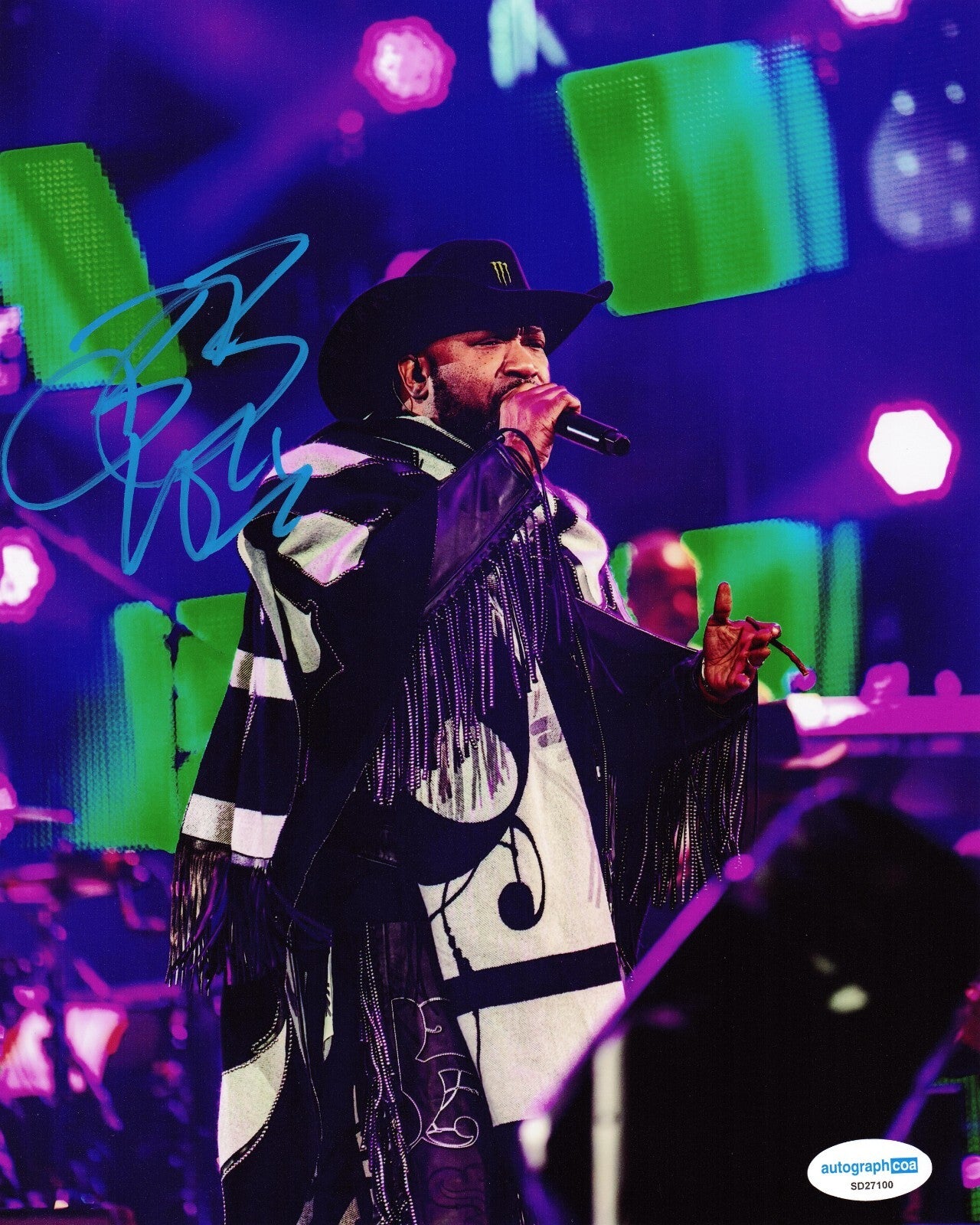 Bun B Signed 8x10 Photo Rapper Hip Hop UGK Trill OG w/ACOA SD27100