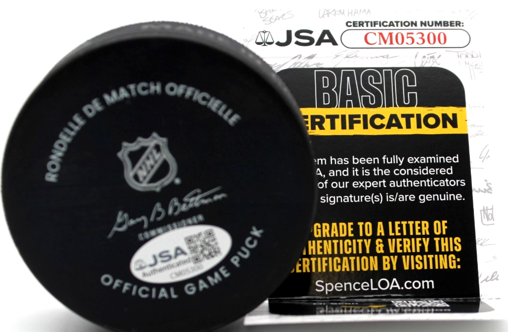 Tristan Broz Signed Pittsburgh Penguins Hockey Game Puck w/JSA COA CM05300