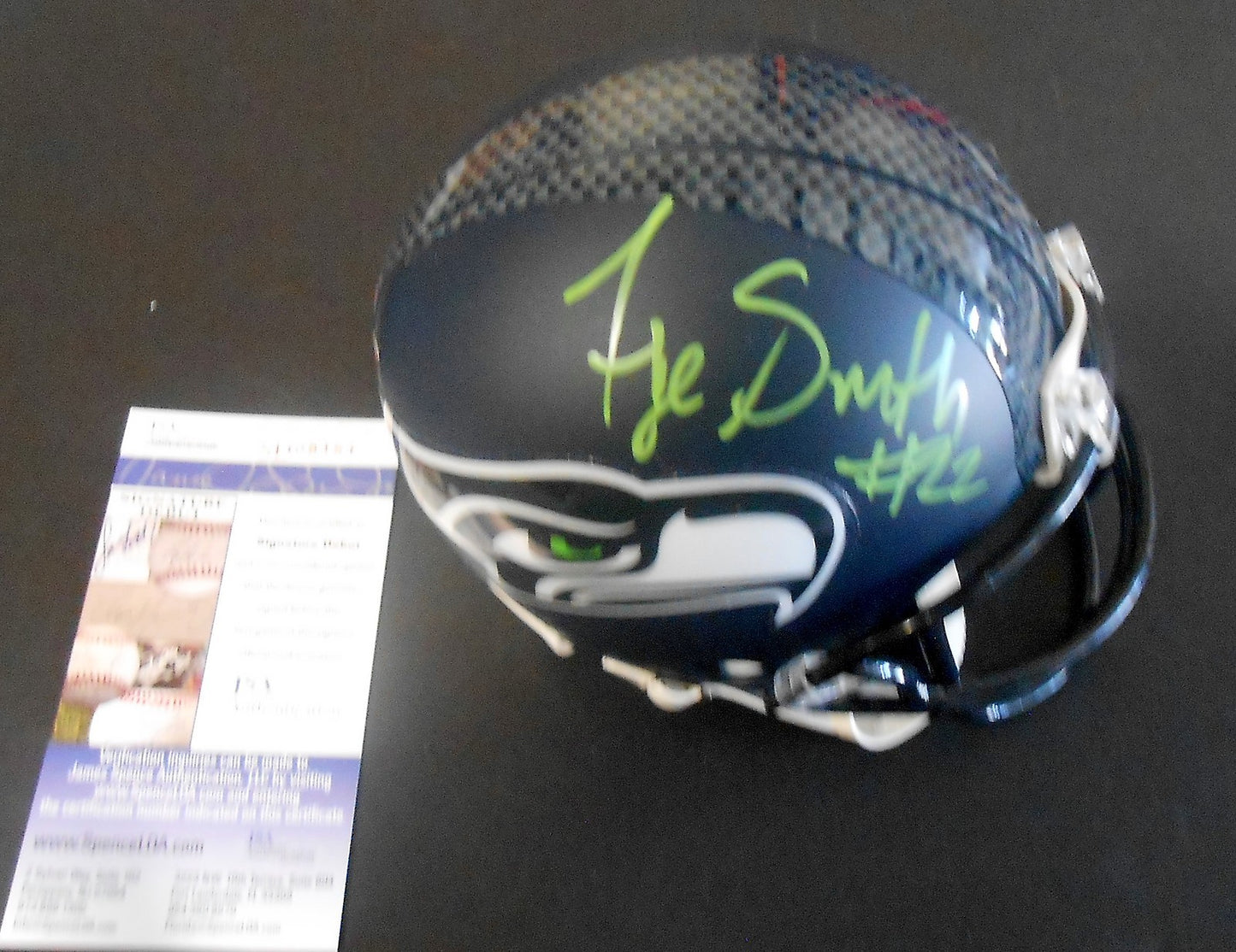 Tye Smith Signed Seattle Seahawks Mini Helmet w/JSA COA Signature Debut