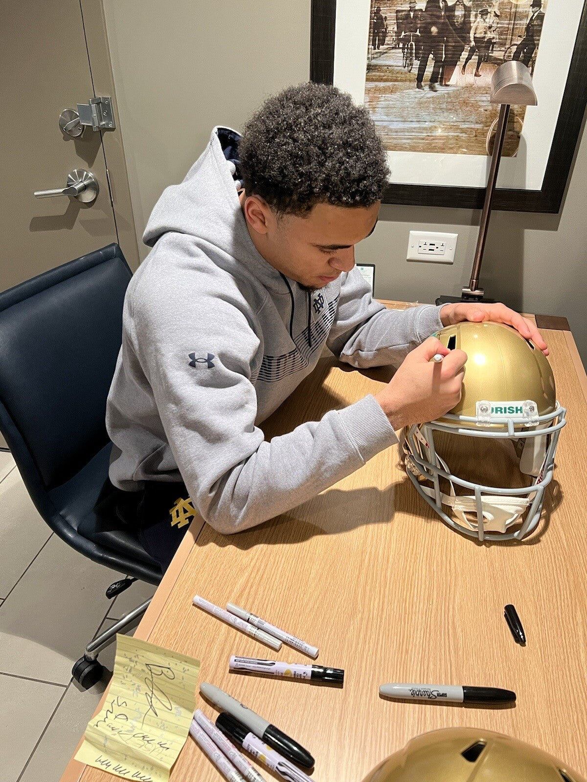 Brandon Joseph Signed Notre Dame Fighting Irish Full Size Helmet w/JSA COA F/S