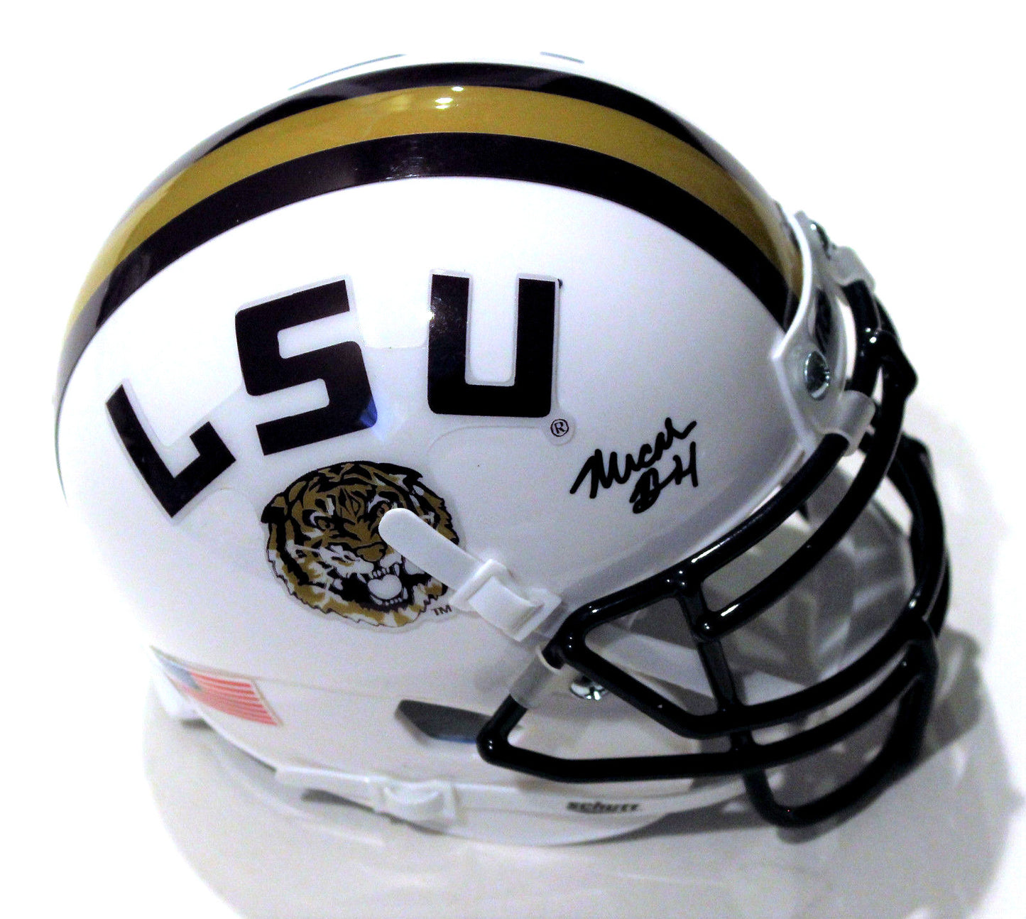 Micah Baskerville Signed White LSU Tigers Mini Helmet w/COA #1 Geaux Tigers C