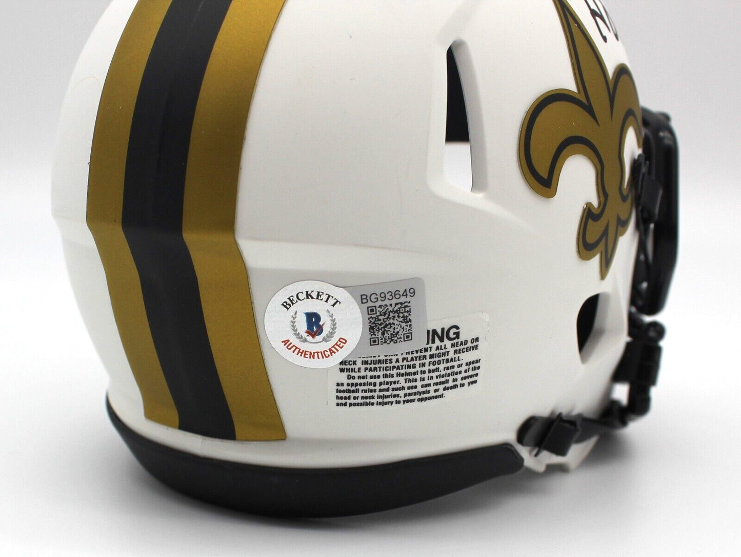 Willie Roaf Signed N.O. Saints Lunar Mini Football Helmet w/Beckett COA BG93649
