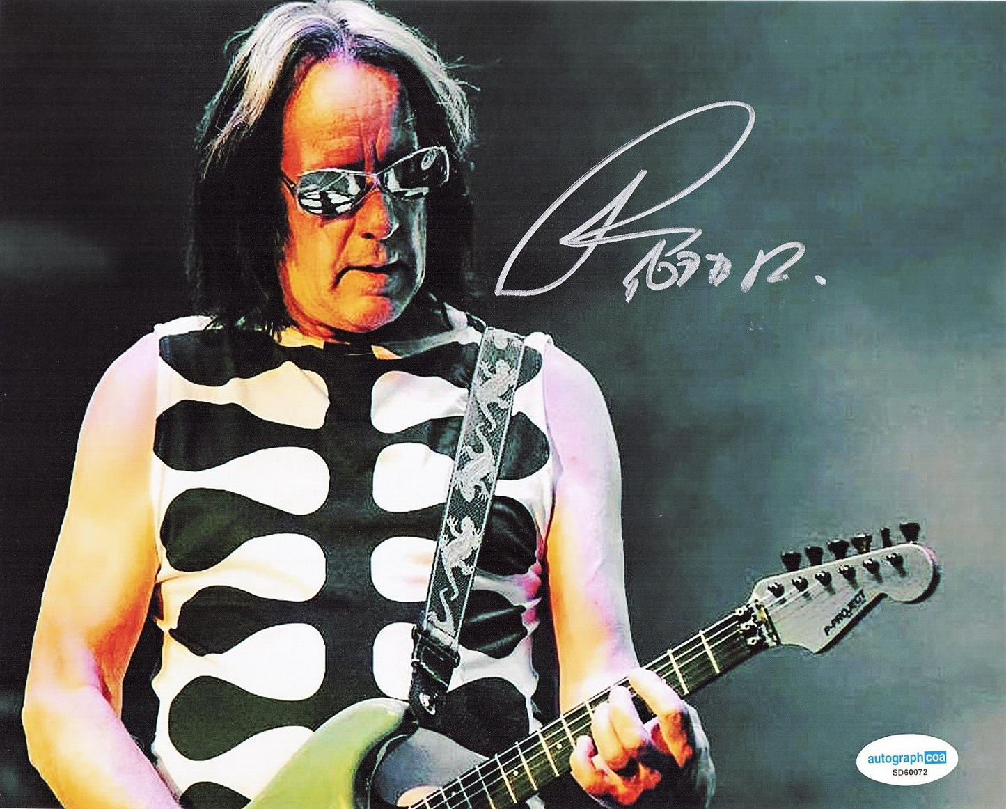 Todd Rundgren Rock N Roll Hello It's Me Signed 8x10 Photo w/ACOA SD60072