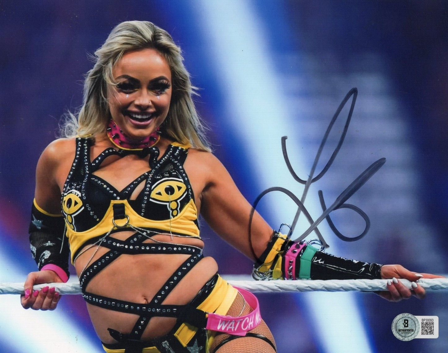 Liv Morgan Wrestling WWE Champion Smackdown Signed 8x10 Photo w/Beckett BP30093
